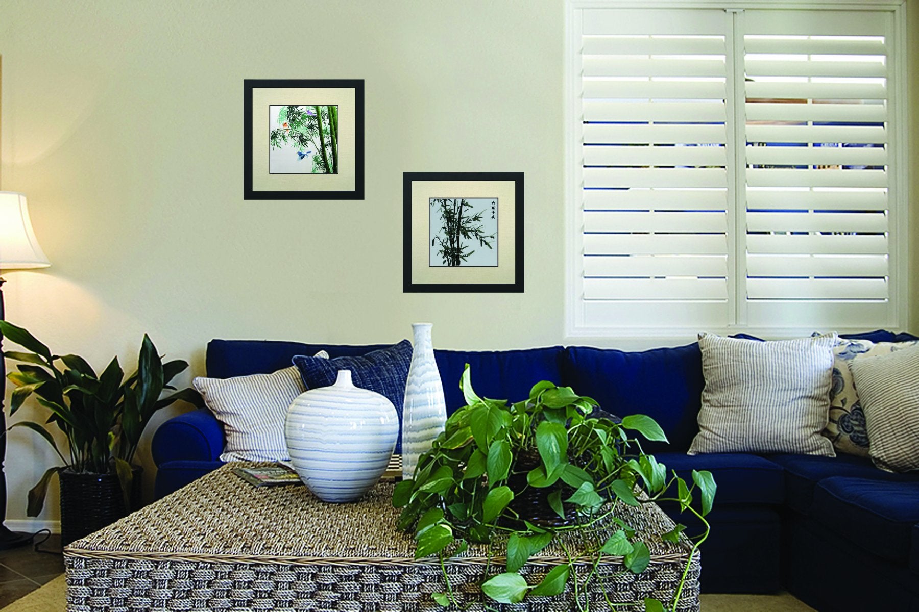 King Silk Art 100% Handmade Embroidery Framed Green Bamboos Oriental Wall Hanging Art Asian Decoration Tapestry Artwork Picture