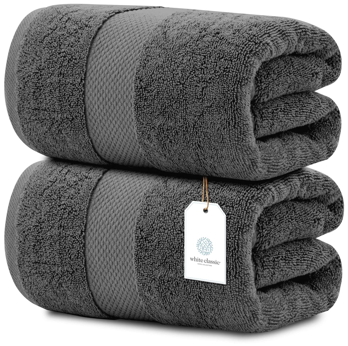 White Classic - Luxury Bath Sheet Towels For Adults Extra Large | Highly Absorbent Hotel Spa Bathroom Towel | 35X70 Inch | 2 Pac