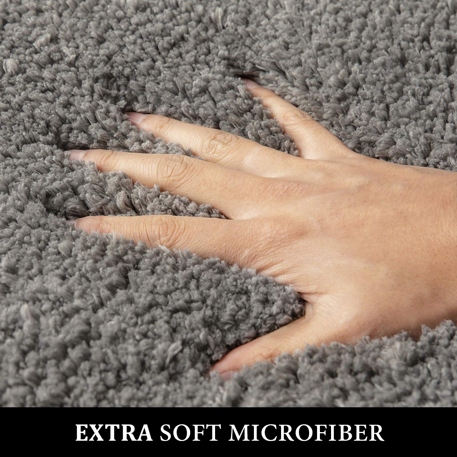 Miulee Gray Small Bathroom Rugs Thick Shaggy Bath Rug Mats For Bathroom Non Slip Absorbent Plush Washable Carpet Living Room Bed