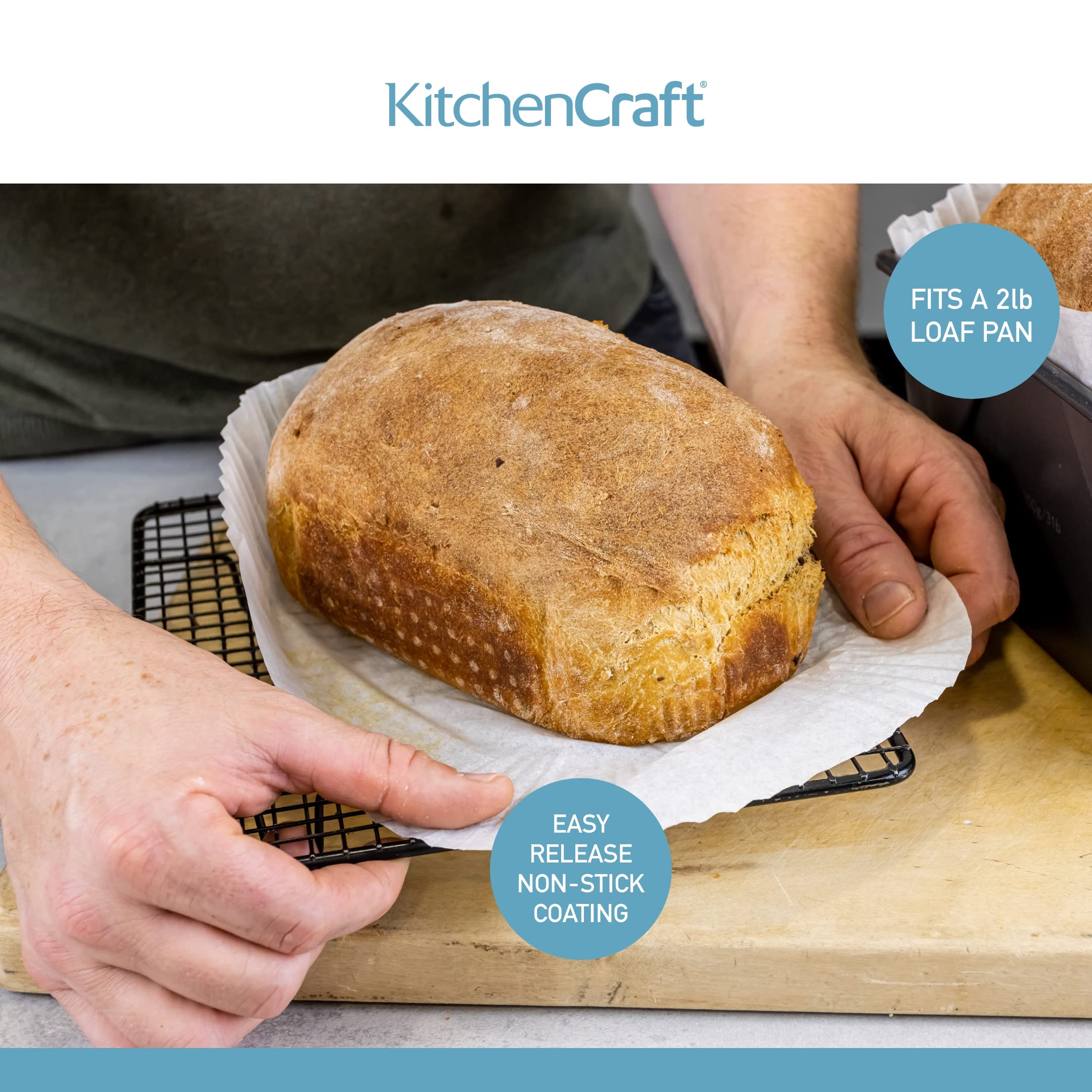 KitchenCraft Loaf Tin Liners  Non Stick  Cake and Bread Tin  20 x 9 cm  Pack of 40 Liners