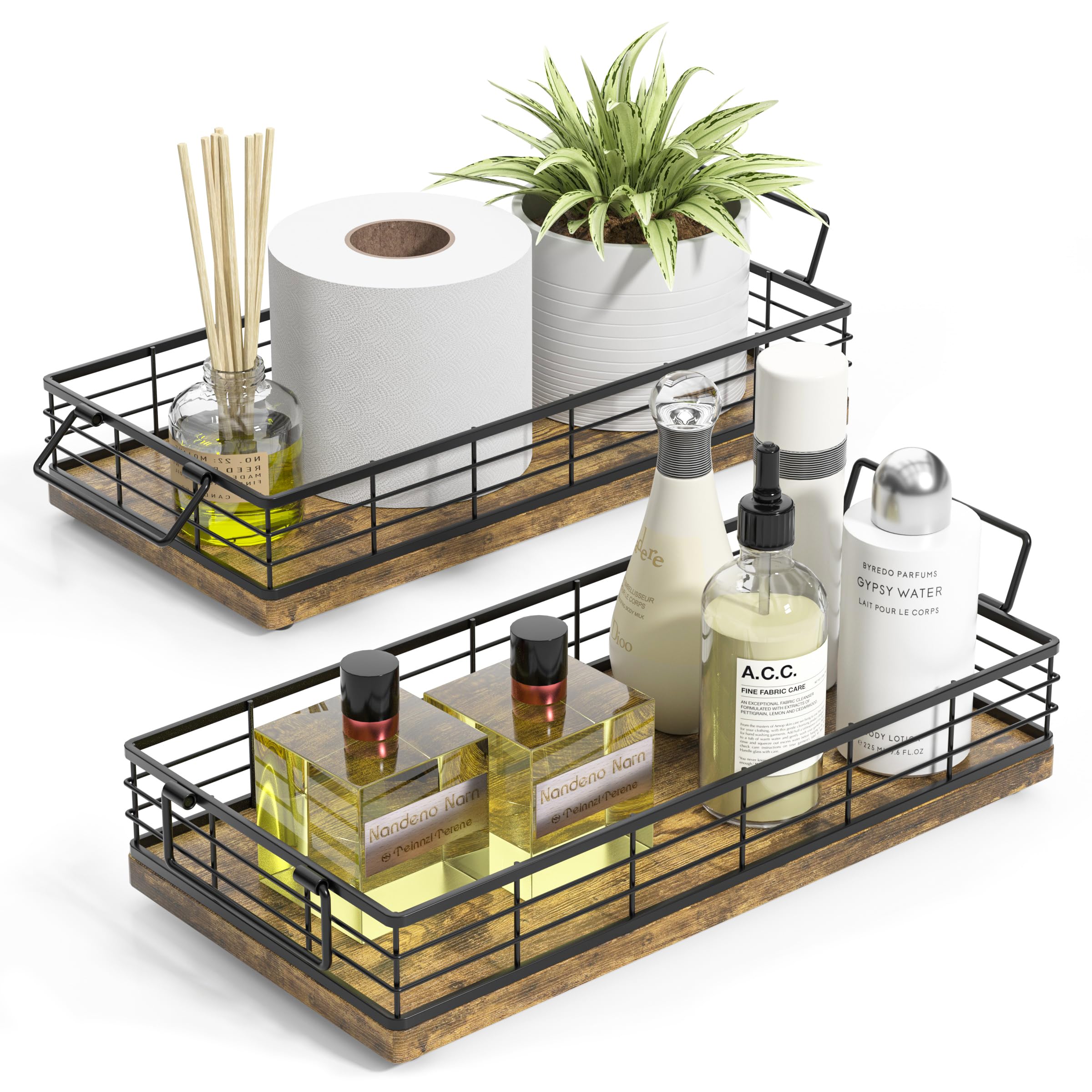 Toilet Paper Basket, 2Pcs 13 Inch Bathroom Basket Toilet Tank Tray Toilet Tank Basket Top Of Toilet Storage Toiletries Organizer