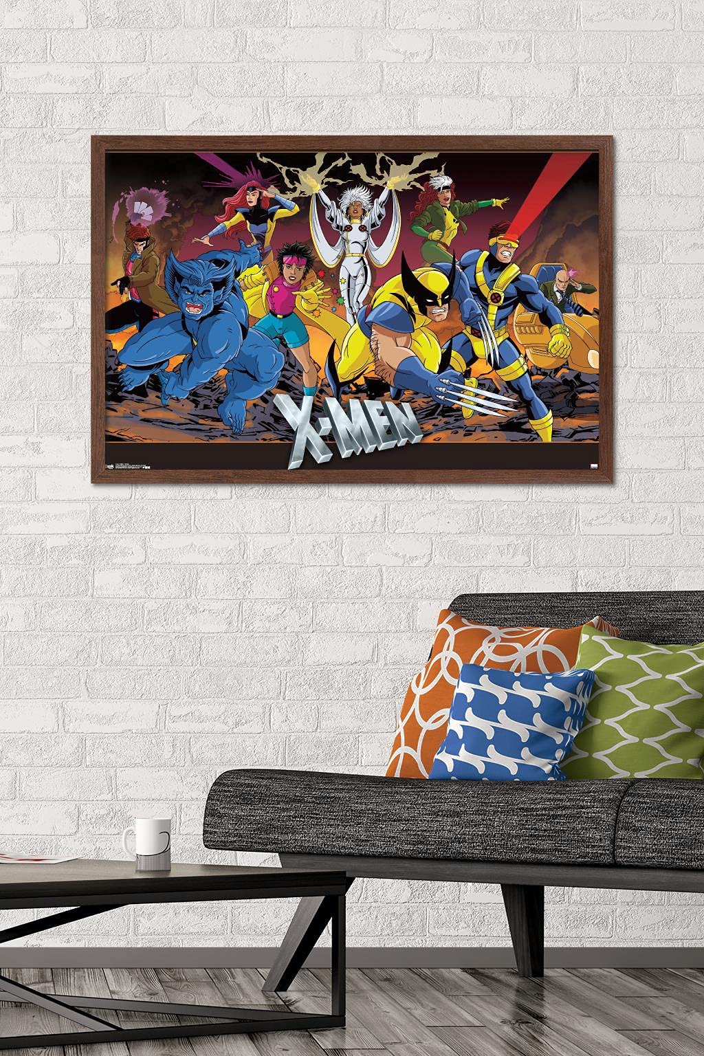 Trends International Marvel Comics - The X-Men - Group Wall Poster, 22.375'' X 34'', Mahogany Framed Version