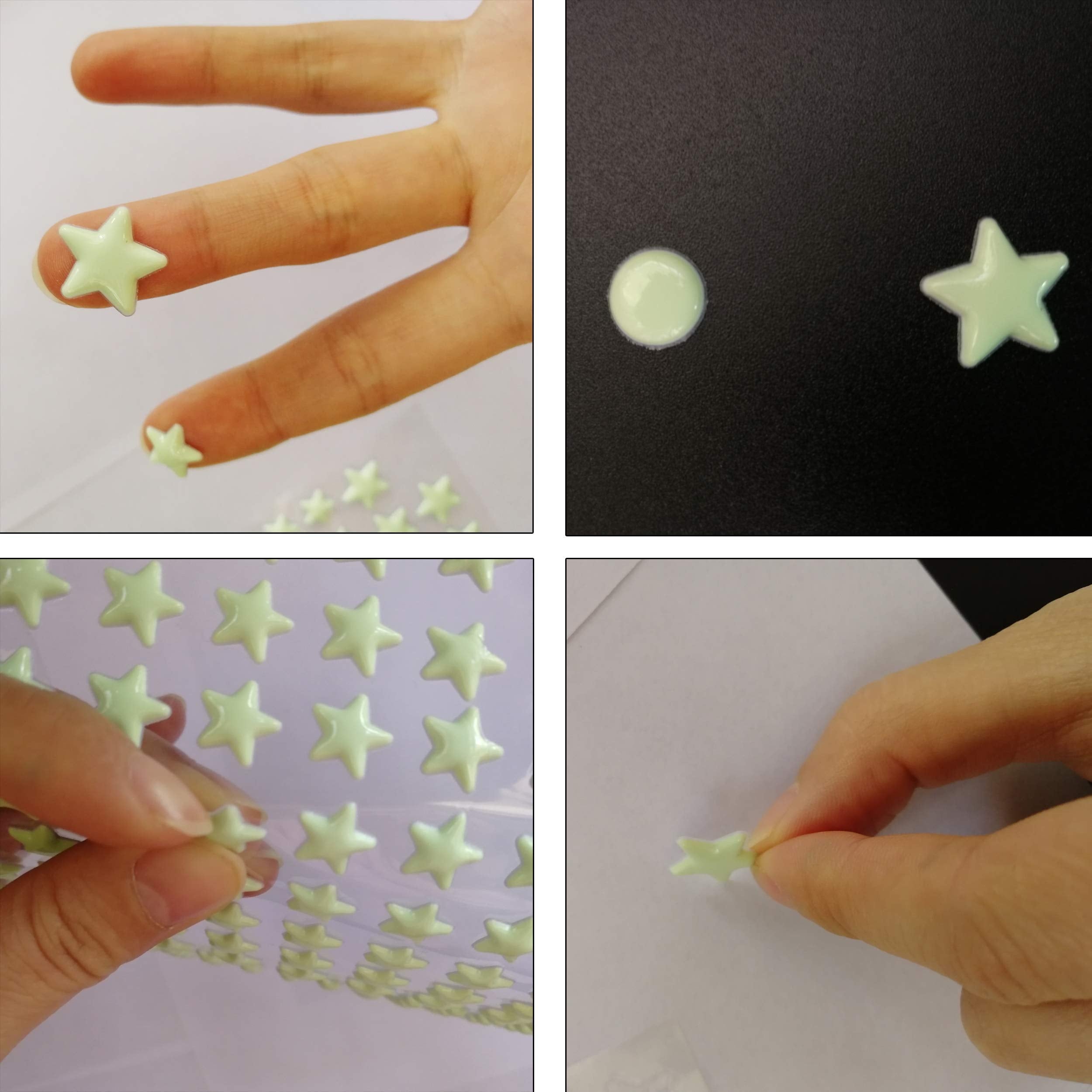 1230 PCS Ultra Glow in The Dark Stars Wall Stickers  3D Adhesive Dots Decor Starry Sky Decor for Kids Bedroom or Birthday Gift Beautiful Wall Decals - Sky Blue