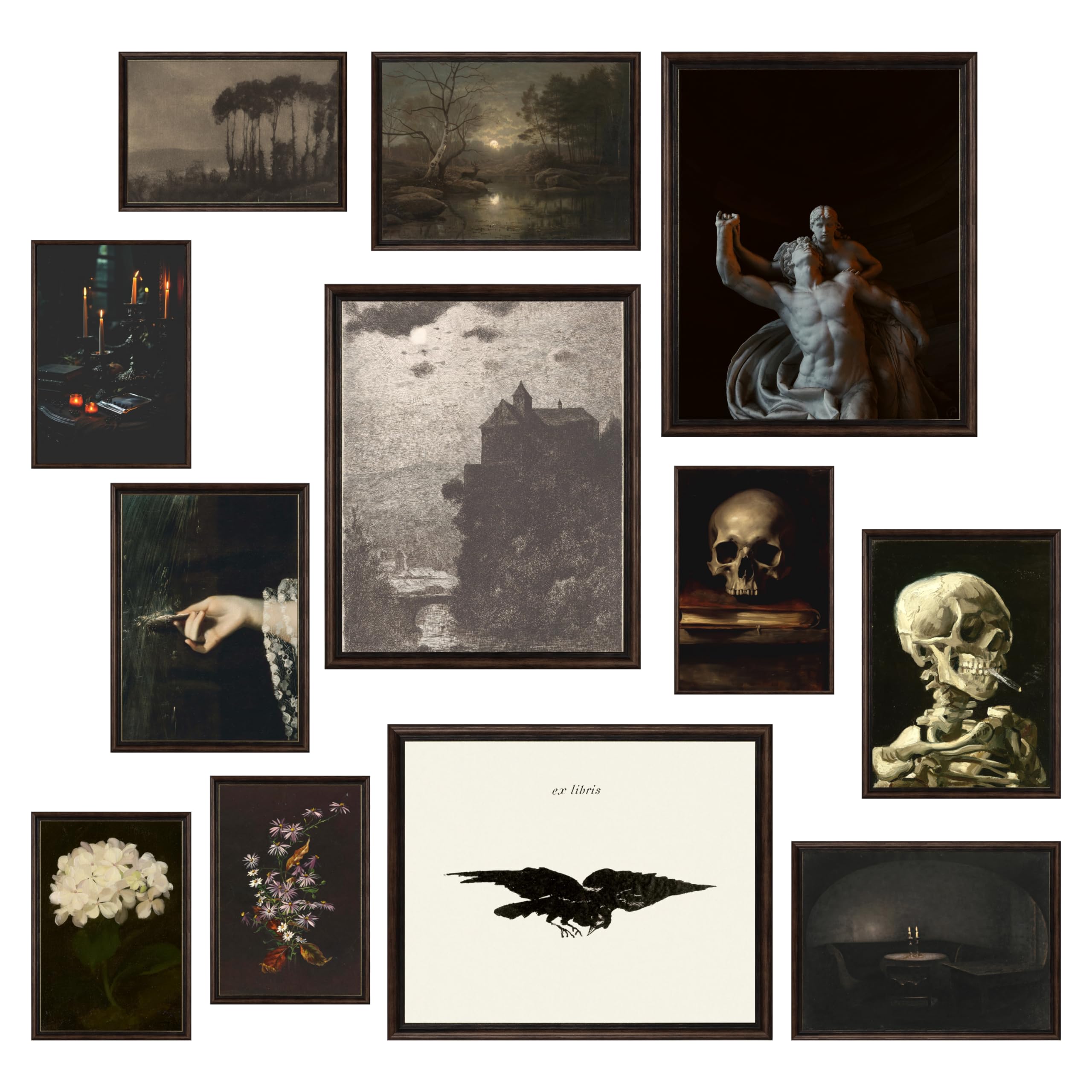 97 Decor Dark Academia Room Decor - Gothic Home Decor, Moody Halloween Decor, Dark Academia Aesthetic Pictures, Creepy Posters G