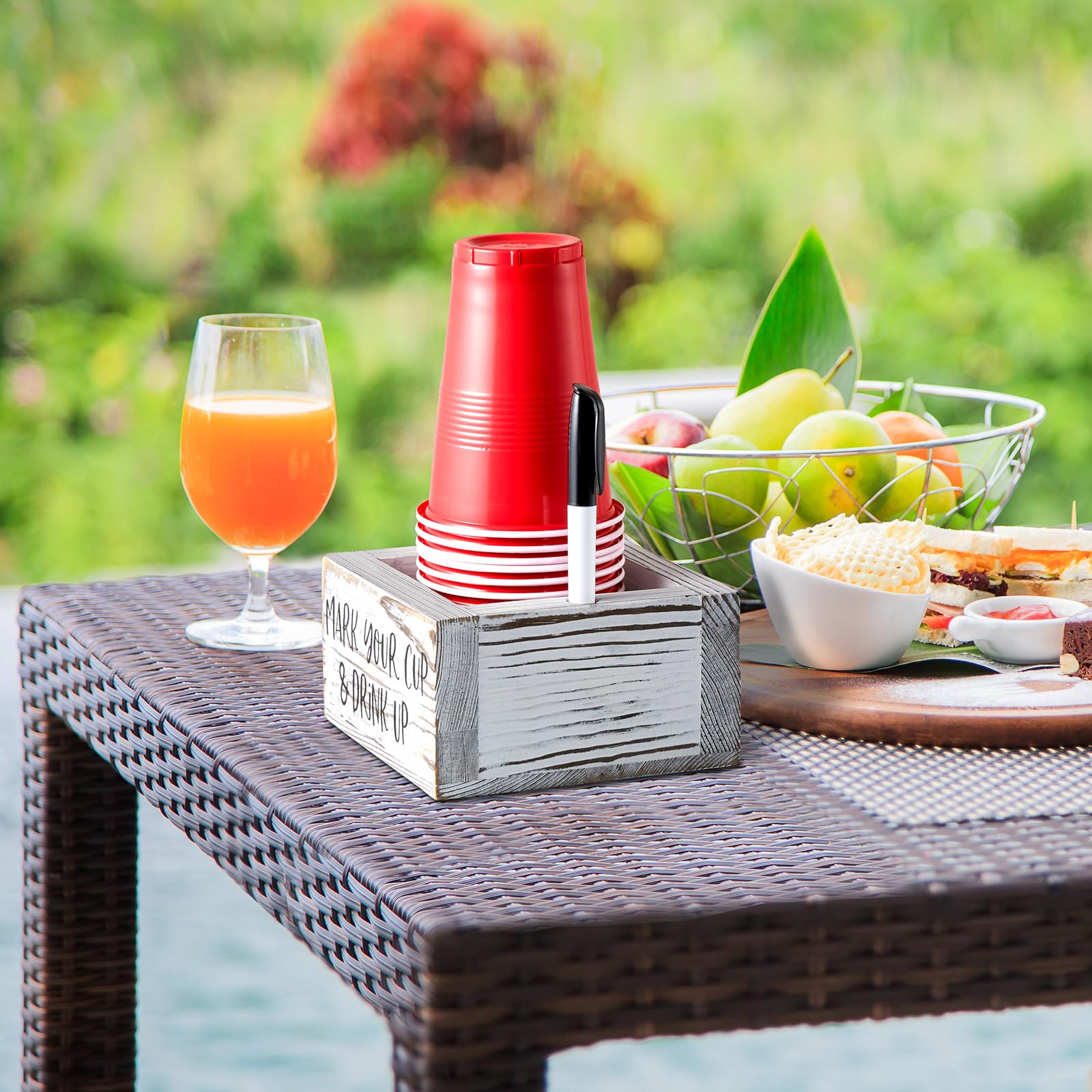 Drastar Disposable Cup Holder With Marker Slot, Mark Your Cup And Drink Up Caddy, Hosting Essentials Drink Holder For Party Bar,