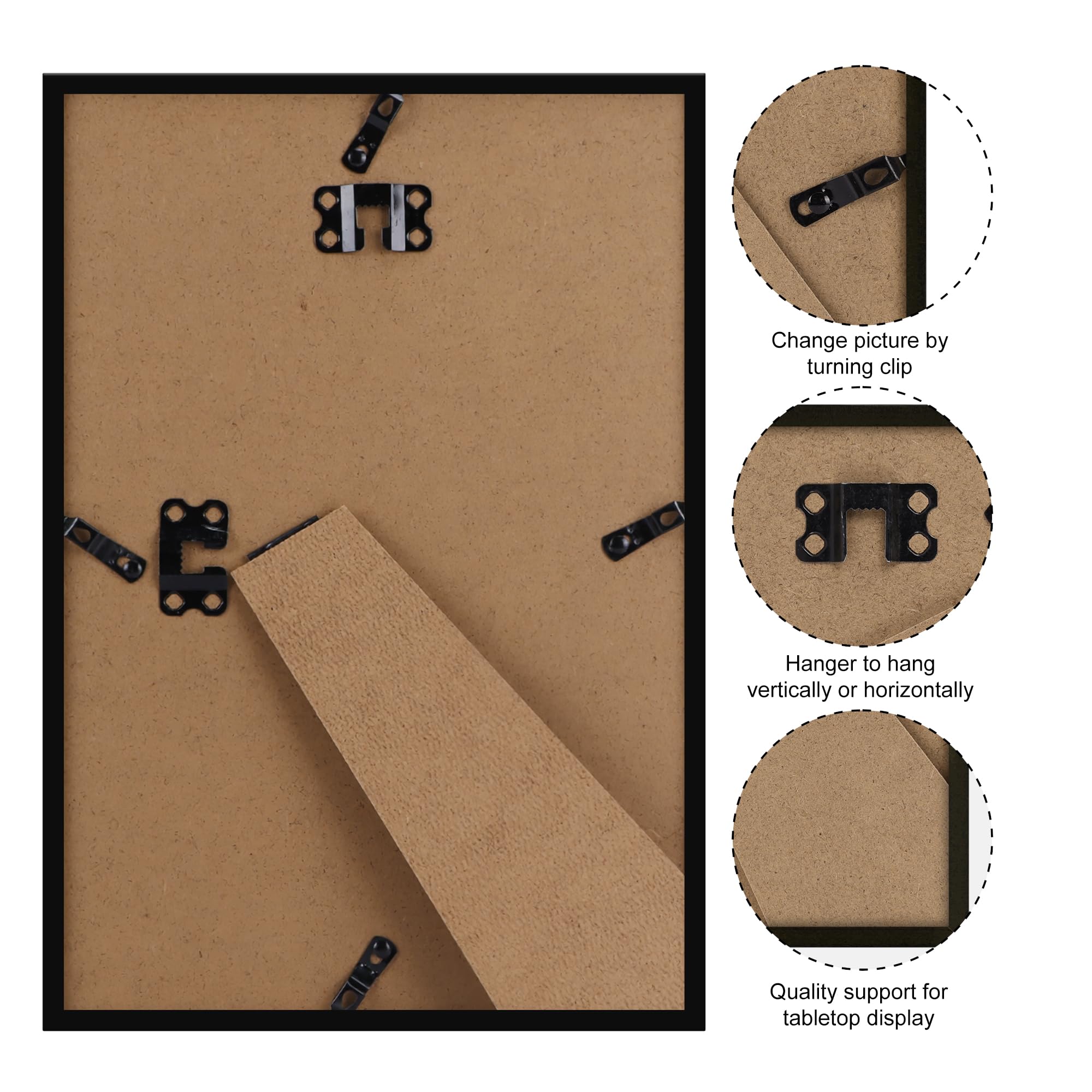 Giftgarden 8x12 Picture Frame Rustic Brown, 8 by 12 Thin Photo Frame for Wall Tabletop Display, Single