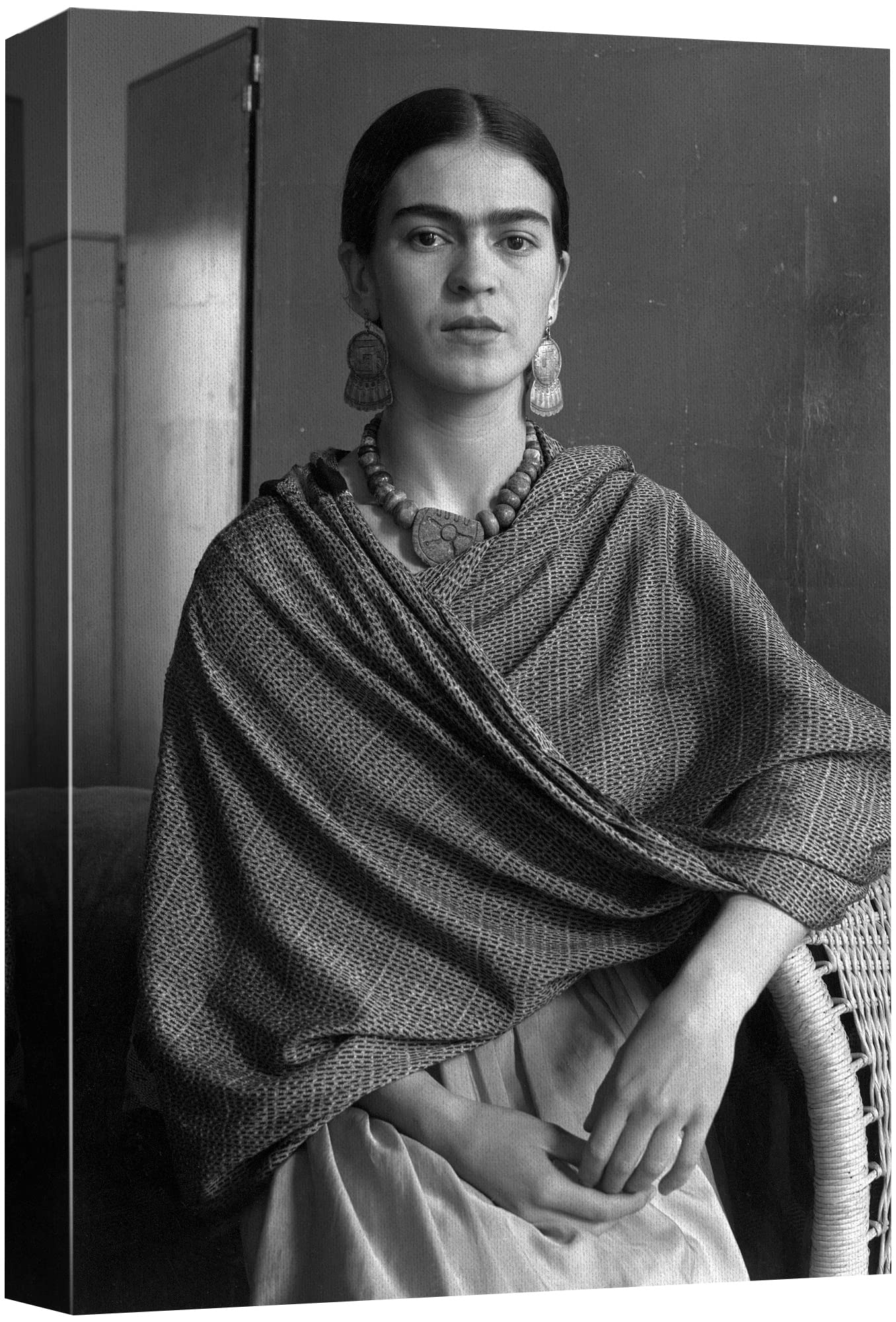 Wall26 Canvas Print Wall Art Mexican Master Artist Black & White Frida Kahlo Historic Classic Photography Realism Traditional Po
