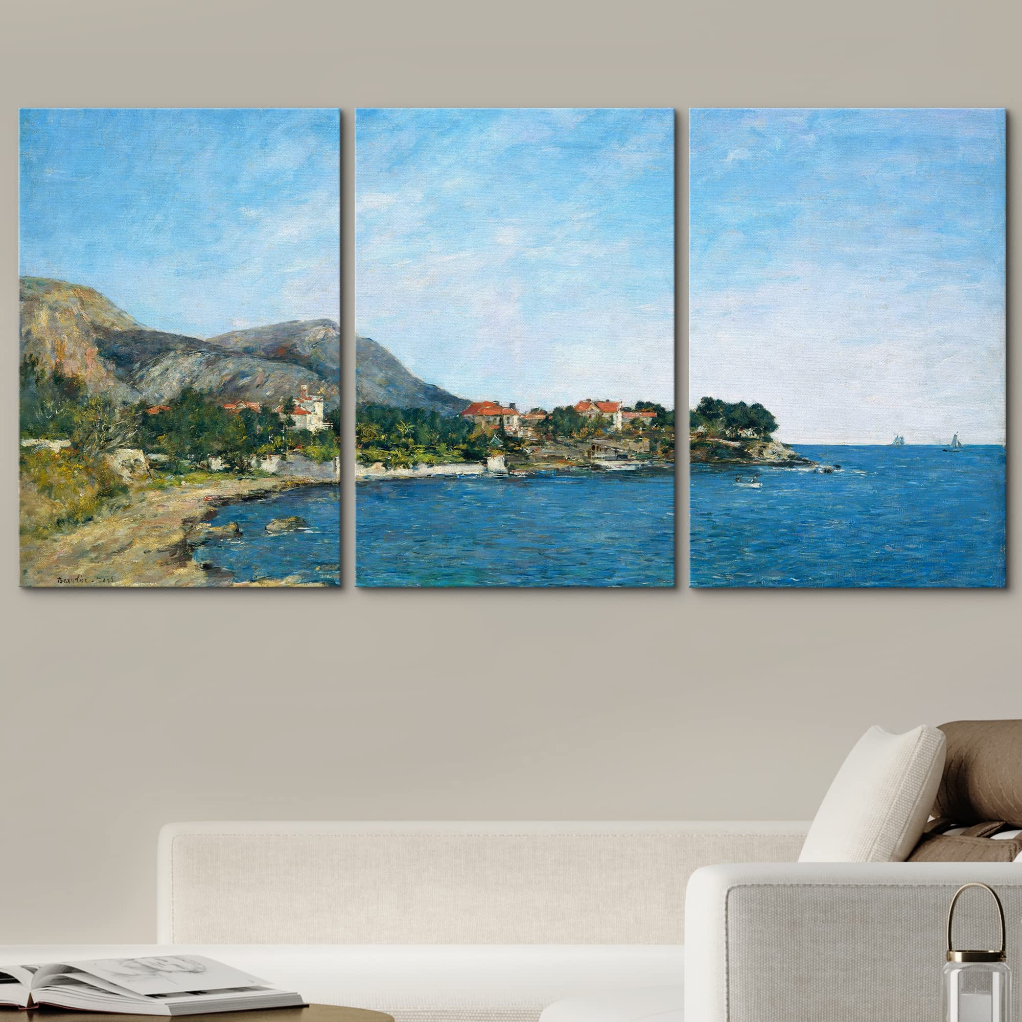 Wall26 Canvas Print Wall Art Set The Bay Of Fourmis By Eugene Boudin Cultural Historic Oil Painting Fine Art Reproduction Scenic
