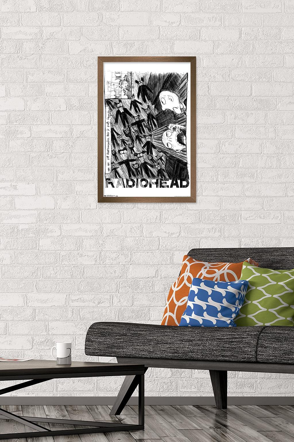Trends International Radiohead - Scribble Wall Poster, 14.725'' X 22.375'', Bronze Framed Version