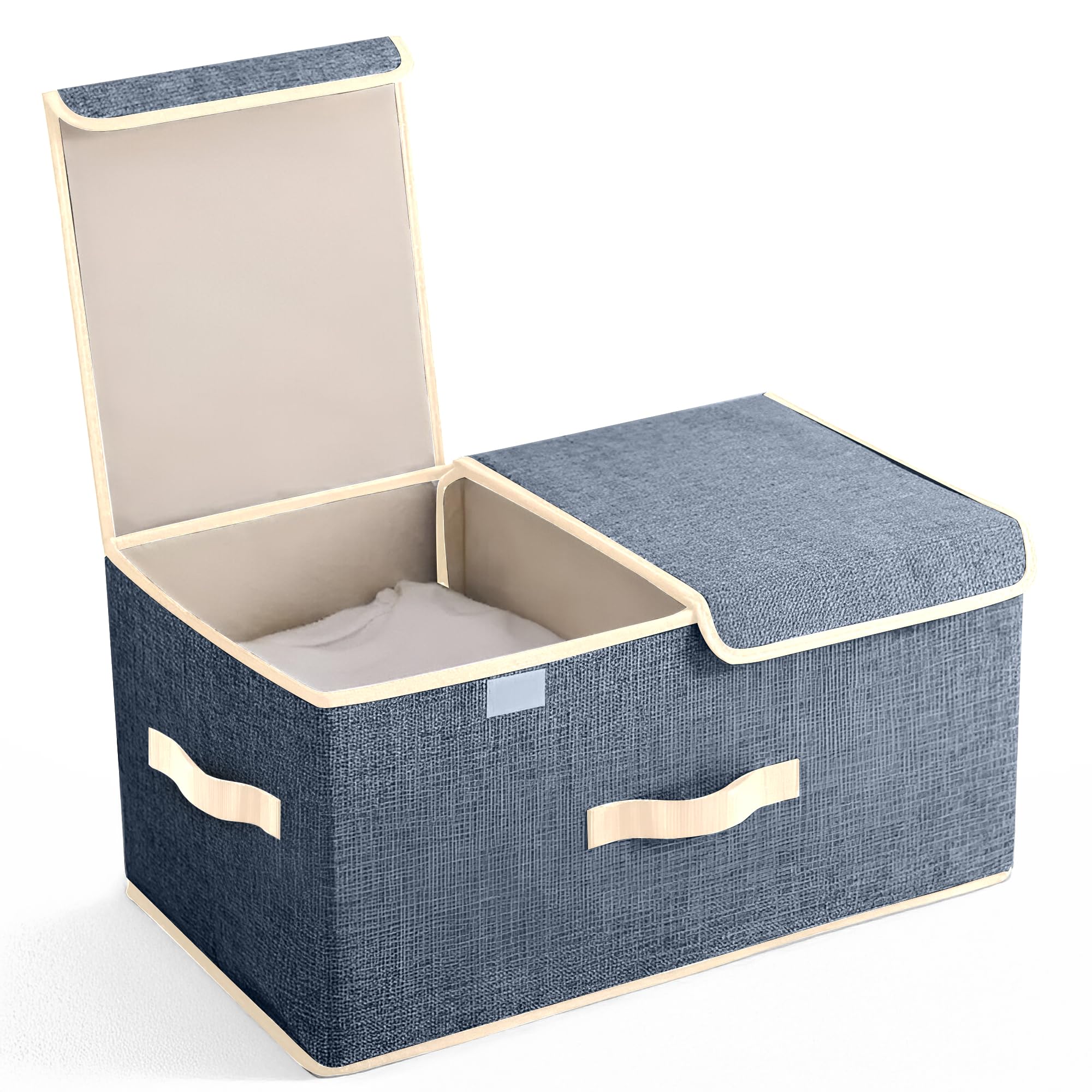 Prime Pick DoubleLid Storage Box  Durable Plastic Organizer With DualOpening Lids, Stackable & SpaceSaving Storage Bin For H
