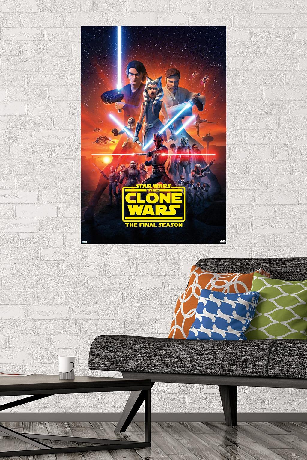 Trends International Star Wars: The Clone Wars - Season 7 Key Art Wall Poster, 22.375'' X 34'', Premium Poster & Mount Bundle