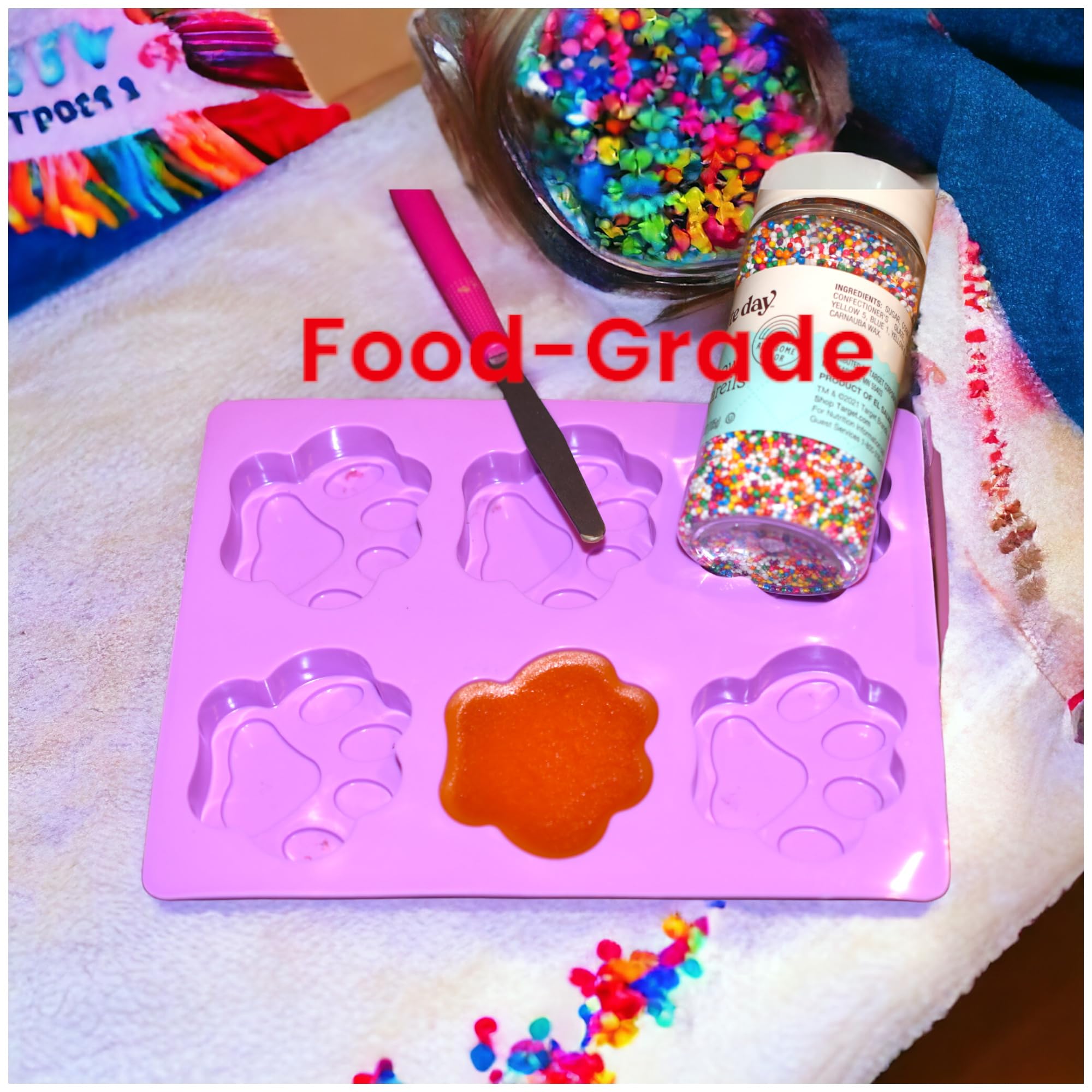 2 Pack Dog Homemade Treat Mold, Puppy Dog Paw Shaped, Reusable Silicone Molds, Easy To Clean, Suitable For Microwave Oven, Refri