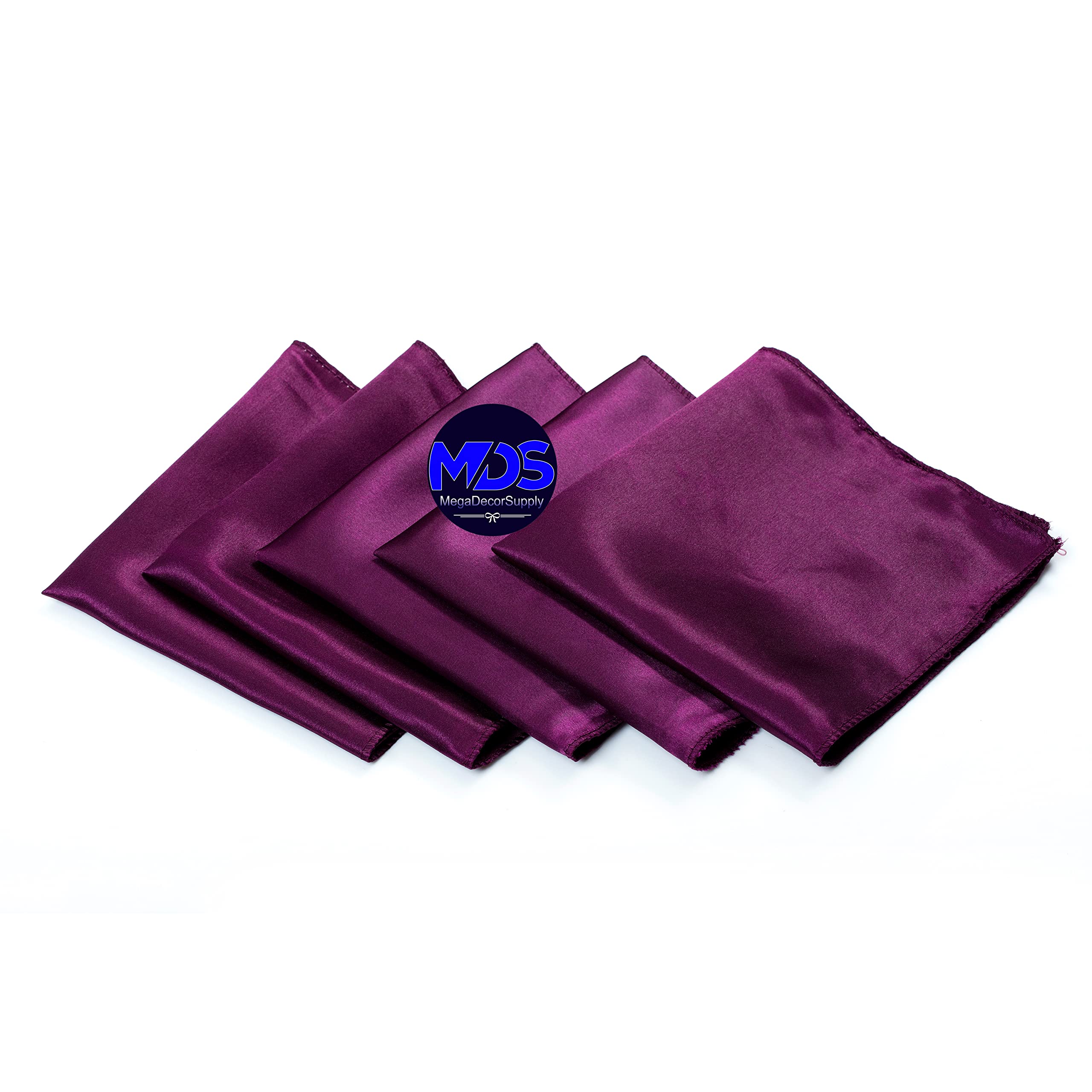 Mds Pack Of 50 Satin Napkin Square 12 X 12 Inches Sliky Smooth Dinner Table Napkins Handkerchief For Weddings Baby Shower Birthd