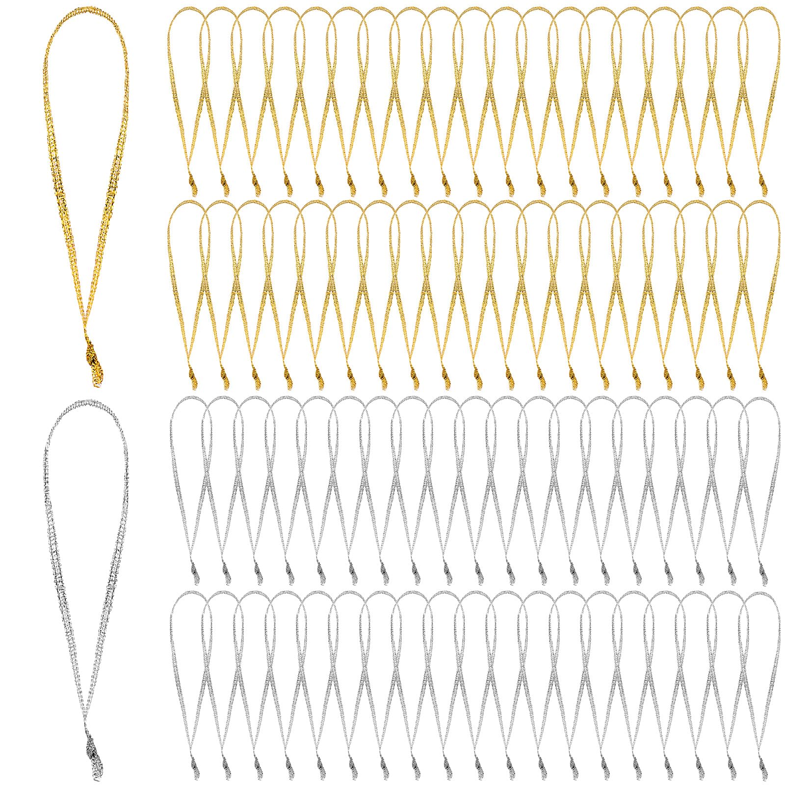 JUNEBRUSHS 300Pcs Christmas Ornament Ribbon Hangers, Hand Tied Christmas Ornament String Ties Loops Thin Ribbon for Ornaments Ch