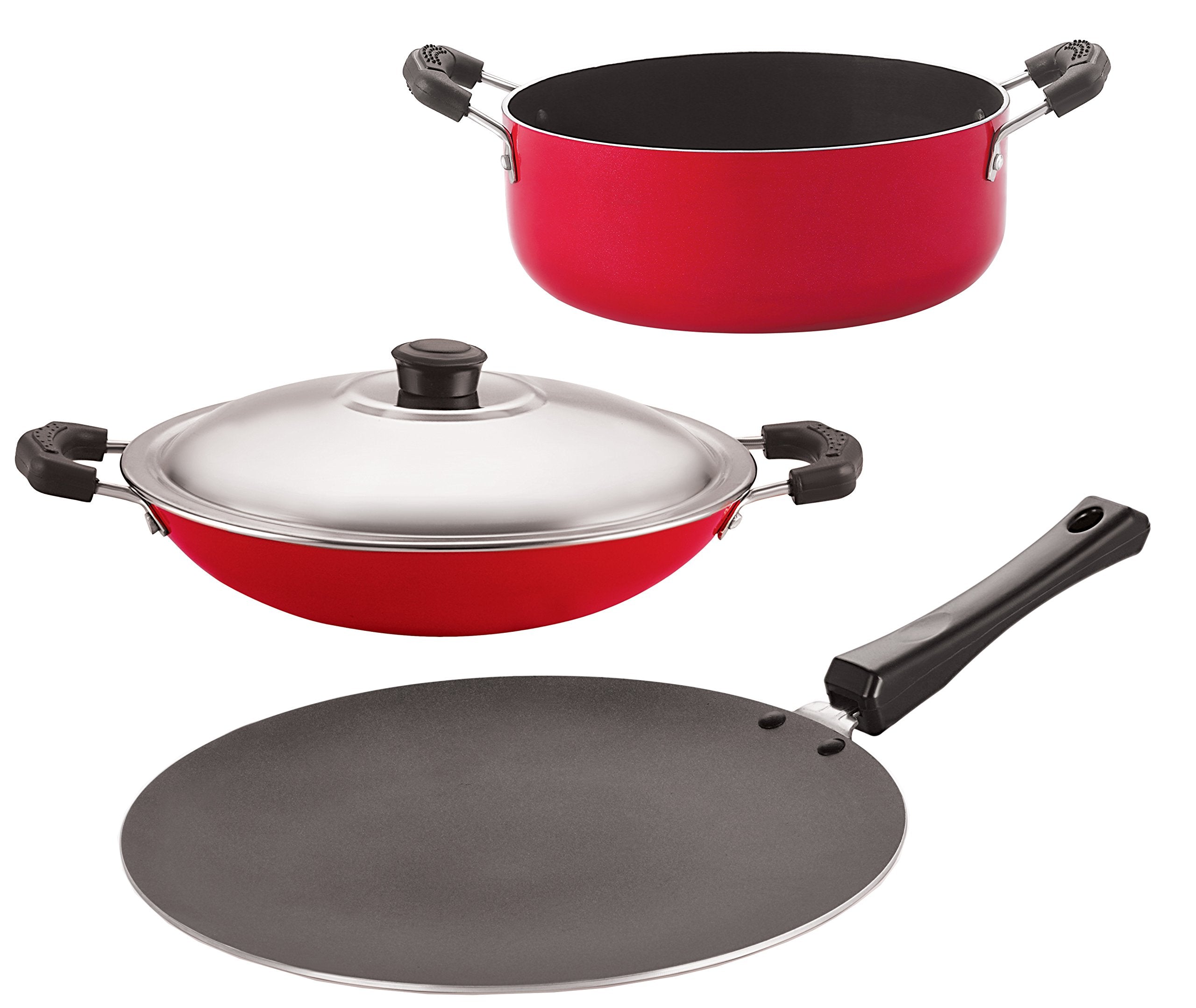 Nirlon NonStick Aluminium Gas Compatible 3 Piece Kitchen Cooking Utencil Combo Gift Set
