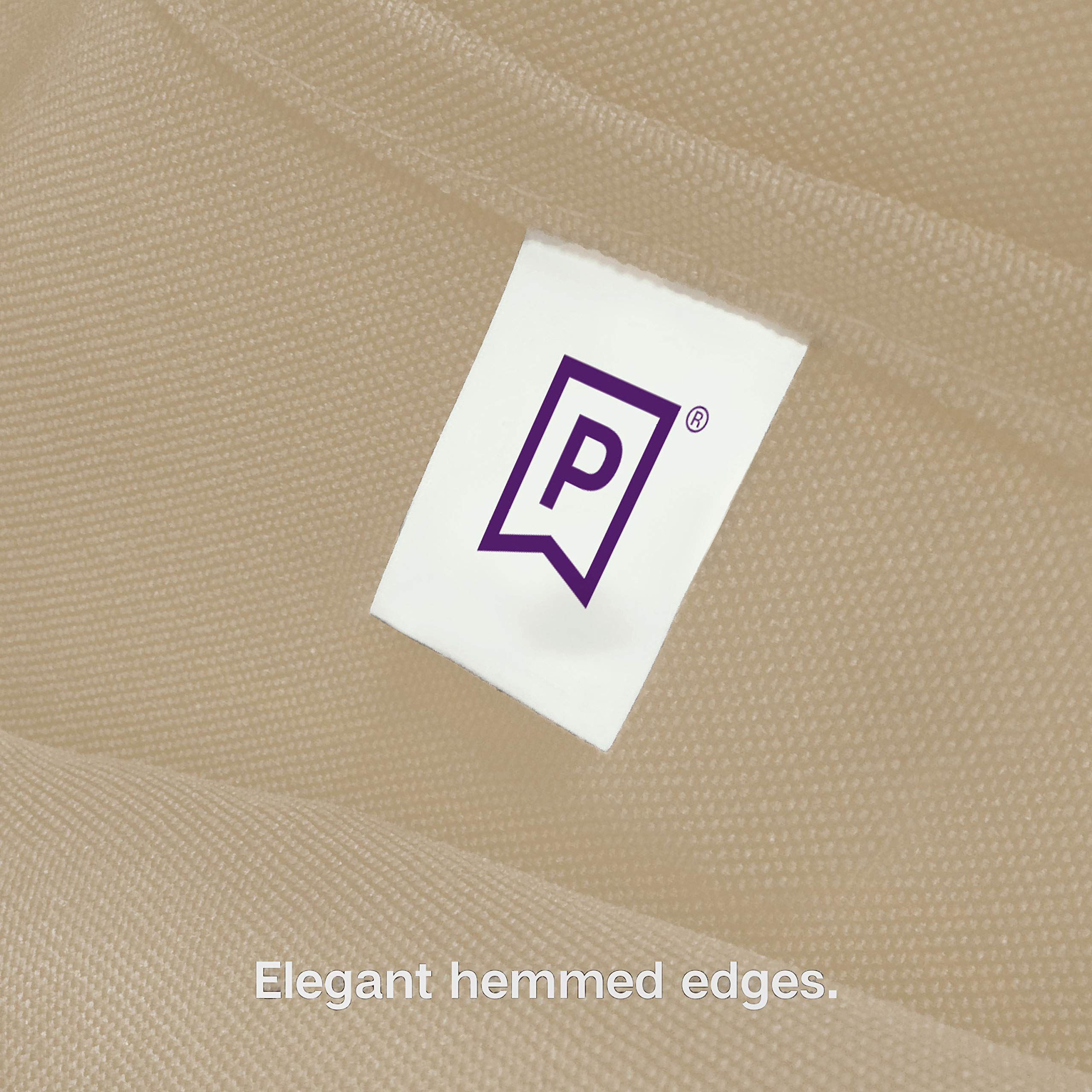 Gee Di Moda Fitted Tablecloth - 72 X 30 Inch Beige Fitted Table Cloth For 6 Foot Rectangle Table - Heavy Duty Washable Fabric -