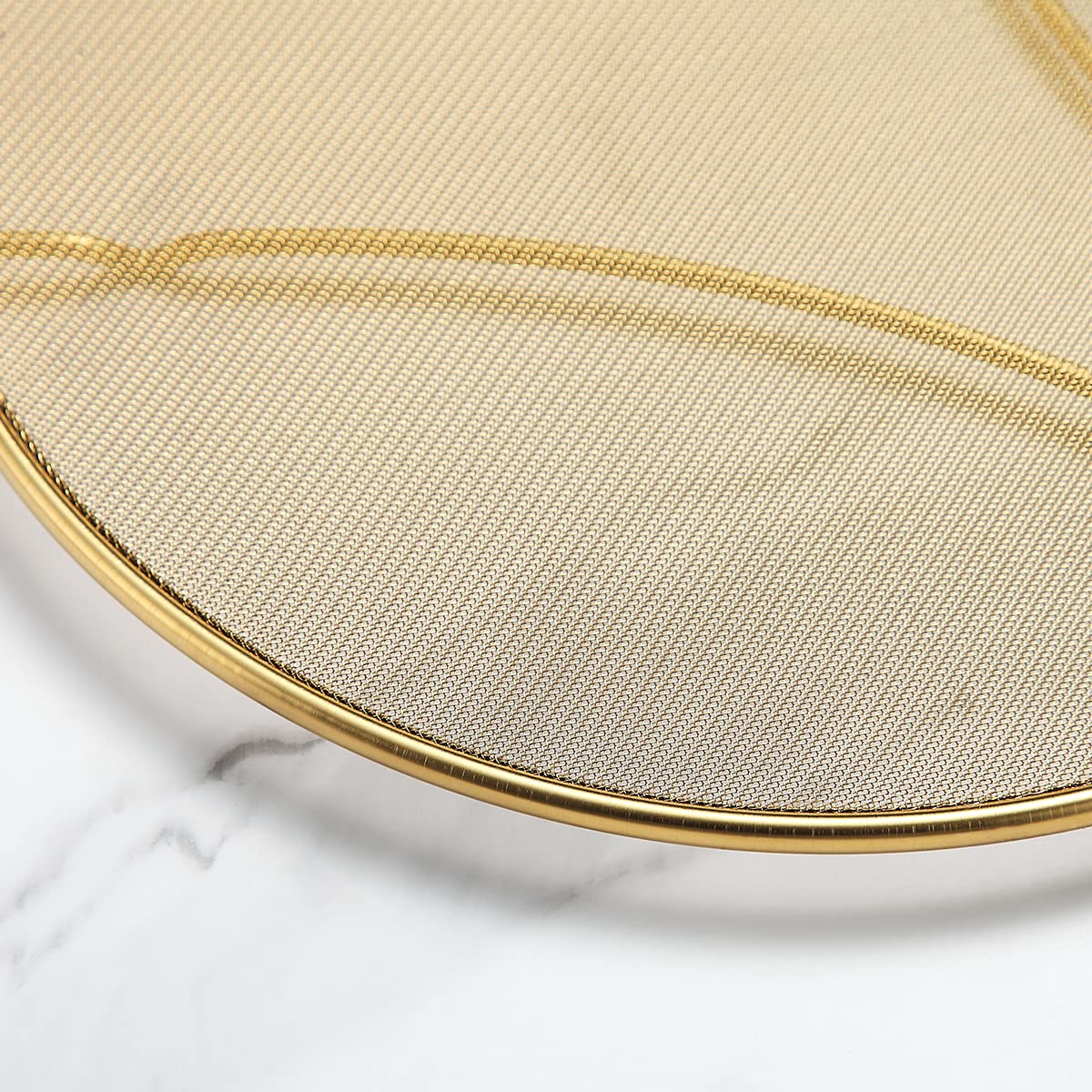 Evanda 12'' Gold Splatter Screen For Cooking, Stainless Steel Fine Mesh For Frying Pan, Grease Guard For Pan To Stop Hot Oil Spl