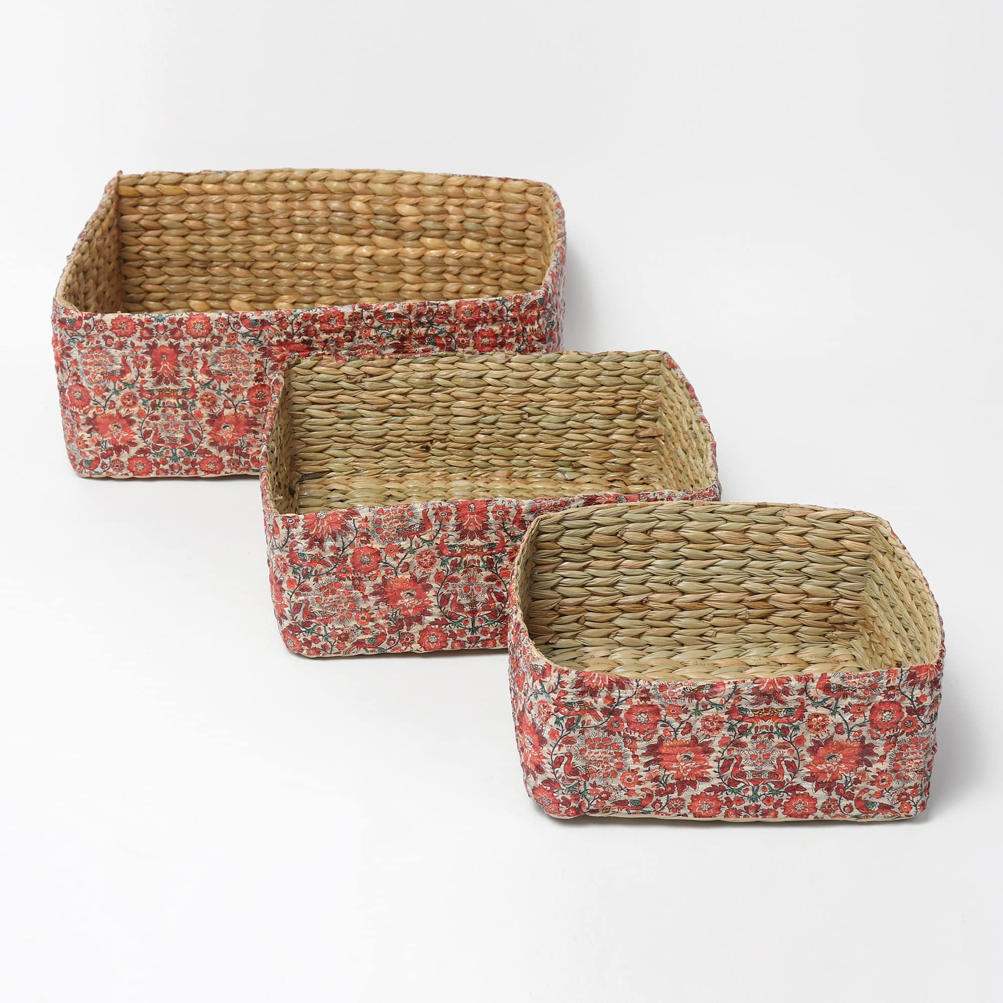 Habere India-All the Cultures Fabricating India Cane Basket | Gift Hamper Basket | Wardrobe Basket | Jute Baskets | Bathroom Org