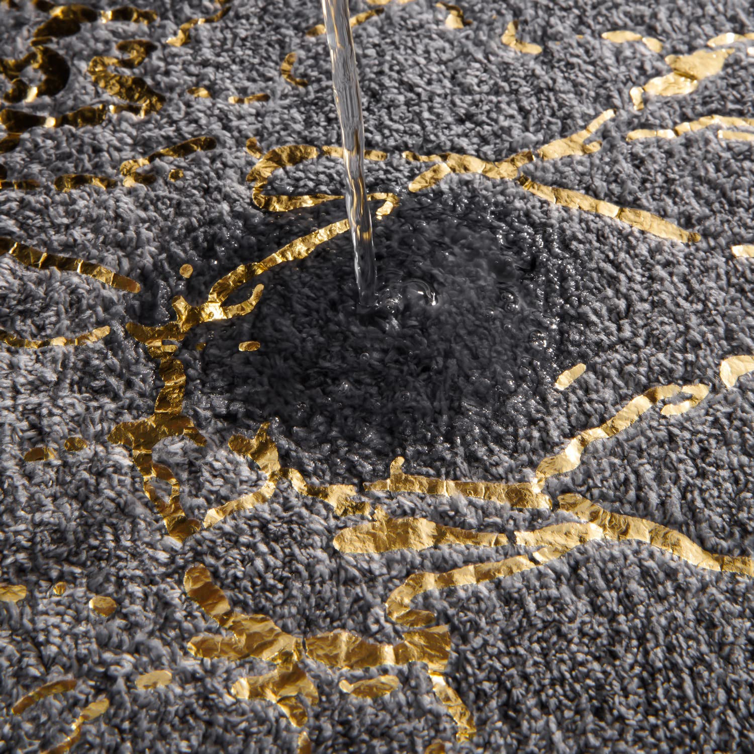 Qjhomo Marble Bathroom Rug Gray And Gold Decor Bathroom Rugs Non Slip Bath Mat Super Absorbent Microfiber Plush Bathmat Machine