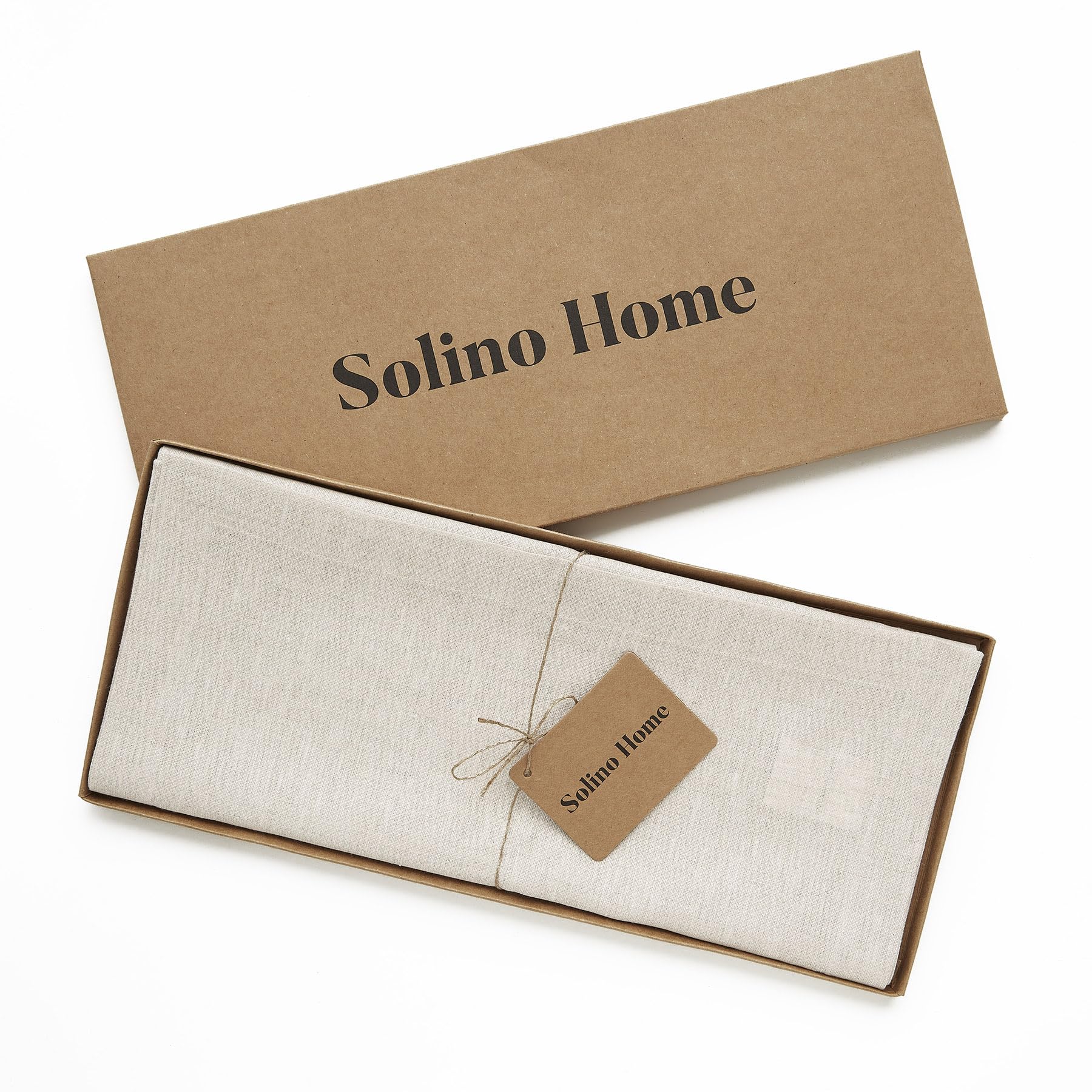 Solino Home Linen Table Runner 144 Inches Long - 100% Pure Linen Light Natural Table Runner 14 X 144 Inch - Machine Washable Din