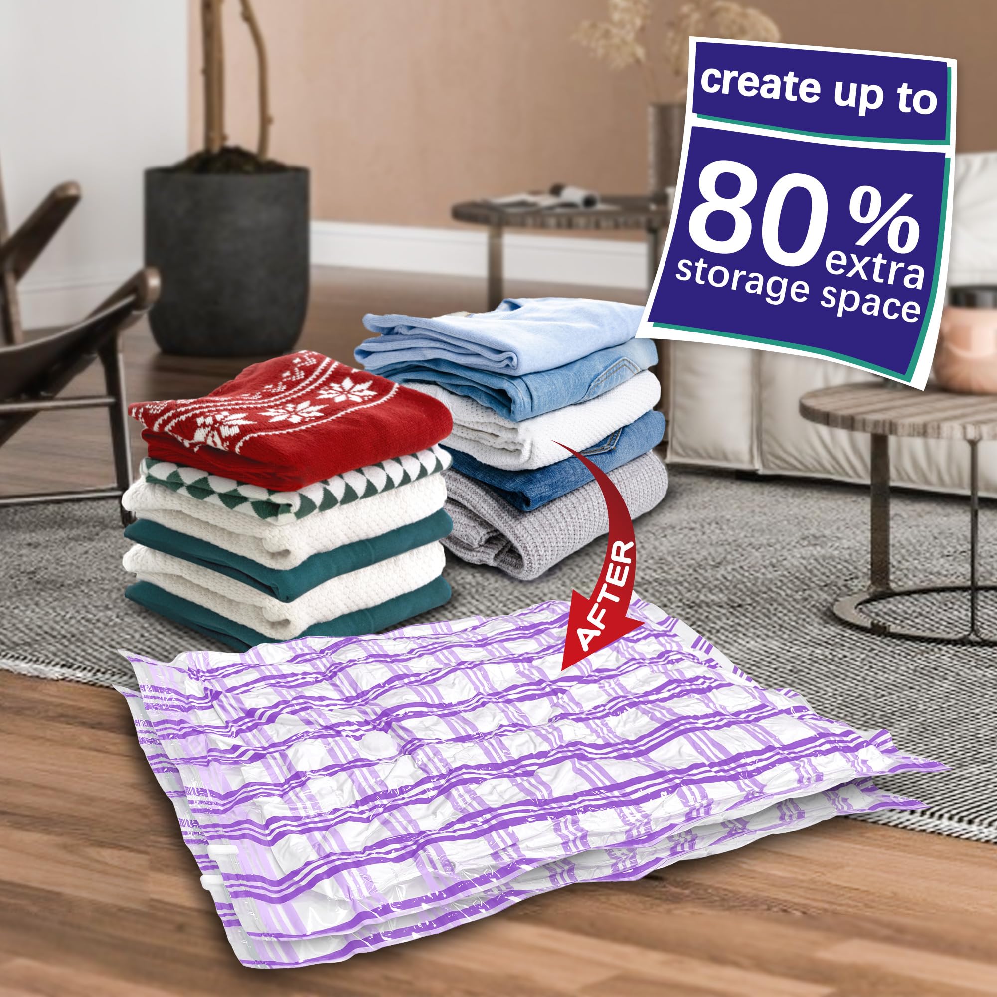 10 Small Vacuum Storage Bags - Space Saver Seal Bags for Clothes  Comforters  Blankets & Bedding (10S)