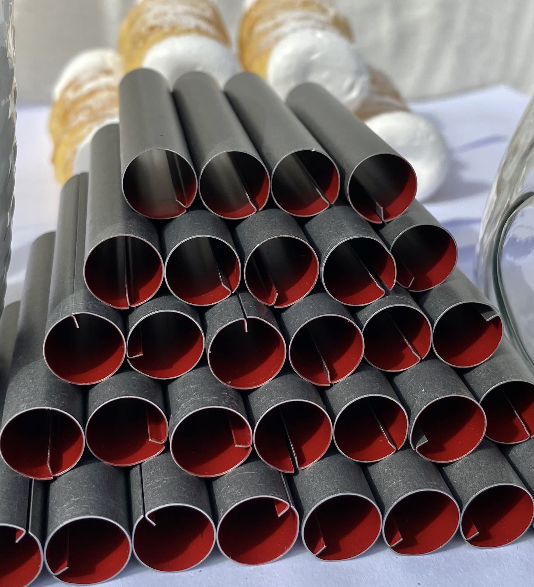 Culimi Cannoli Tubes Molds - Cannoli Shells 8 Cm/ 3,14''/ 30 Pcs Cones Baking Molds Cream Forms - Moulds Non-Stick Coating