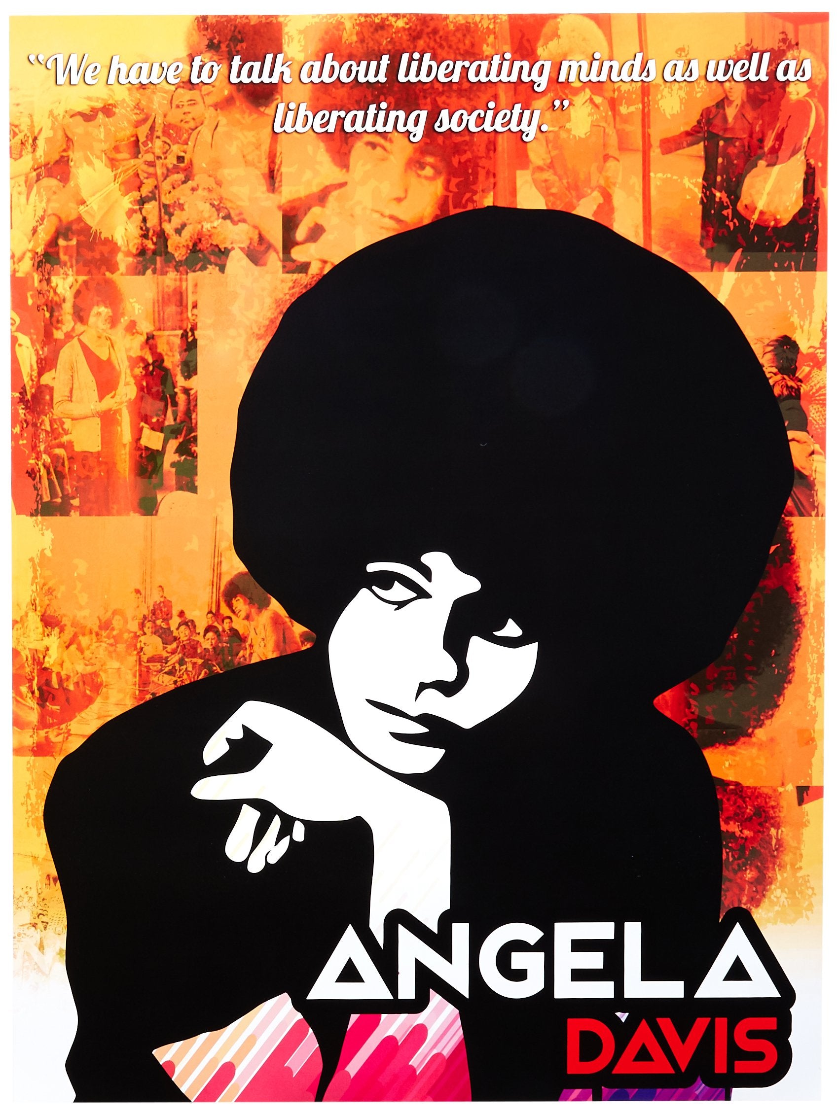 777 Tri-Seven Entertainment Angela Davis Poster Liberate Minds and Society Art Print, 18 x 24, Multicolor
