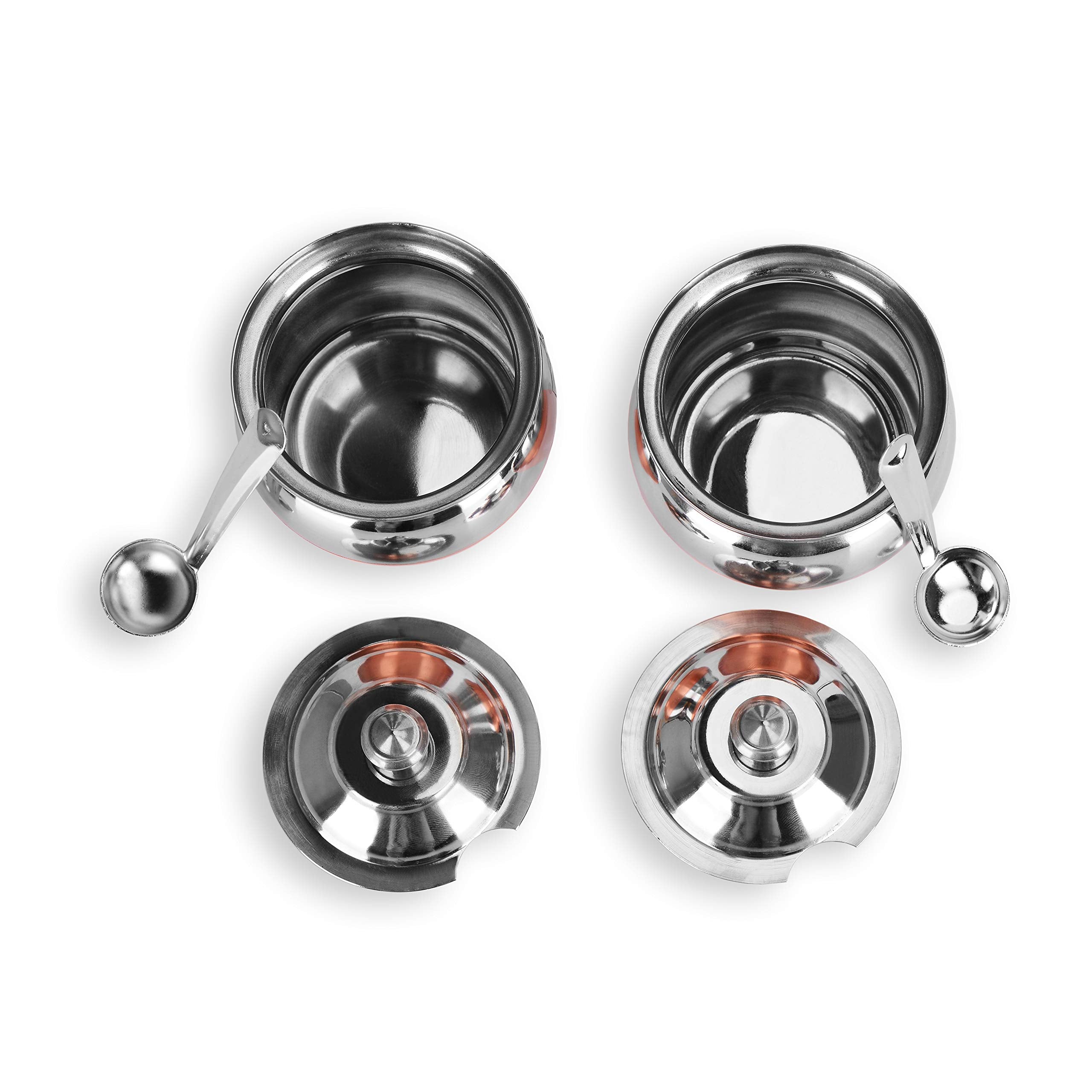 Sumeet Stainless Steel + Copper Bottom 2 Pc Ghee Pot Set - Capacity 300Ml, Dia - 7.5Cm (Each)