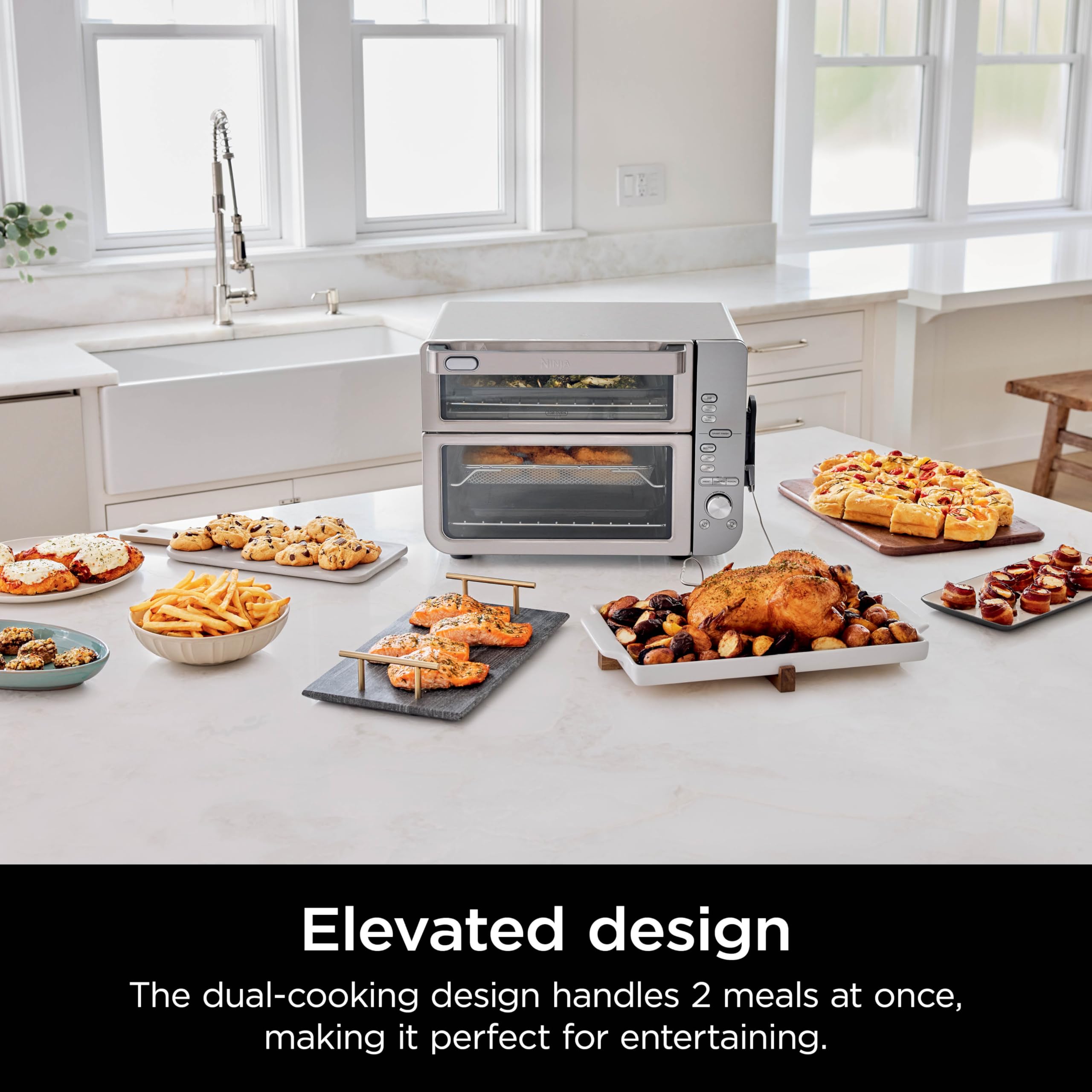 Ninja Countertop Oven Double Stack Xl & Air Fryer With Pro Cook System, 12-In-1, Flexdoor, Flavorseal, Smart Finish With Dualzon