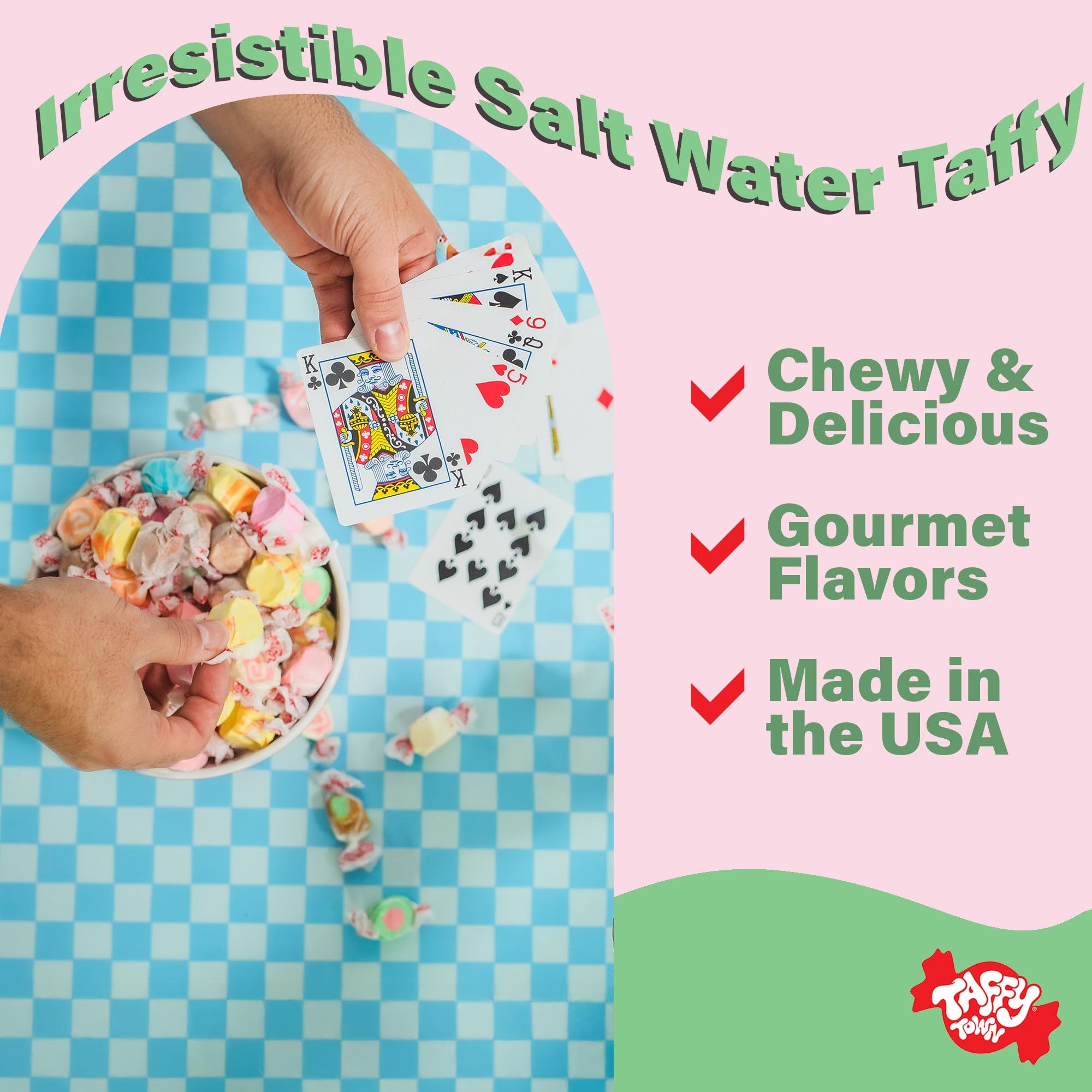 Taffy Town Saltwater Taffy, Green Apple, 25Lb