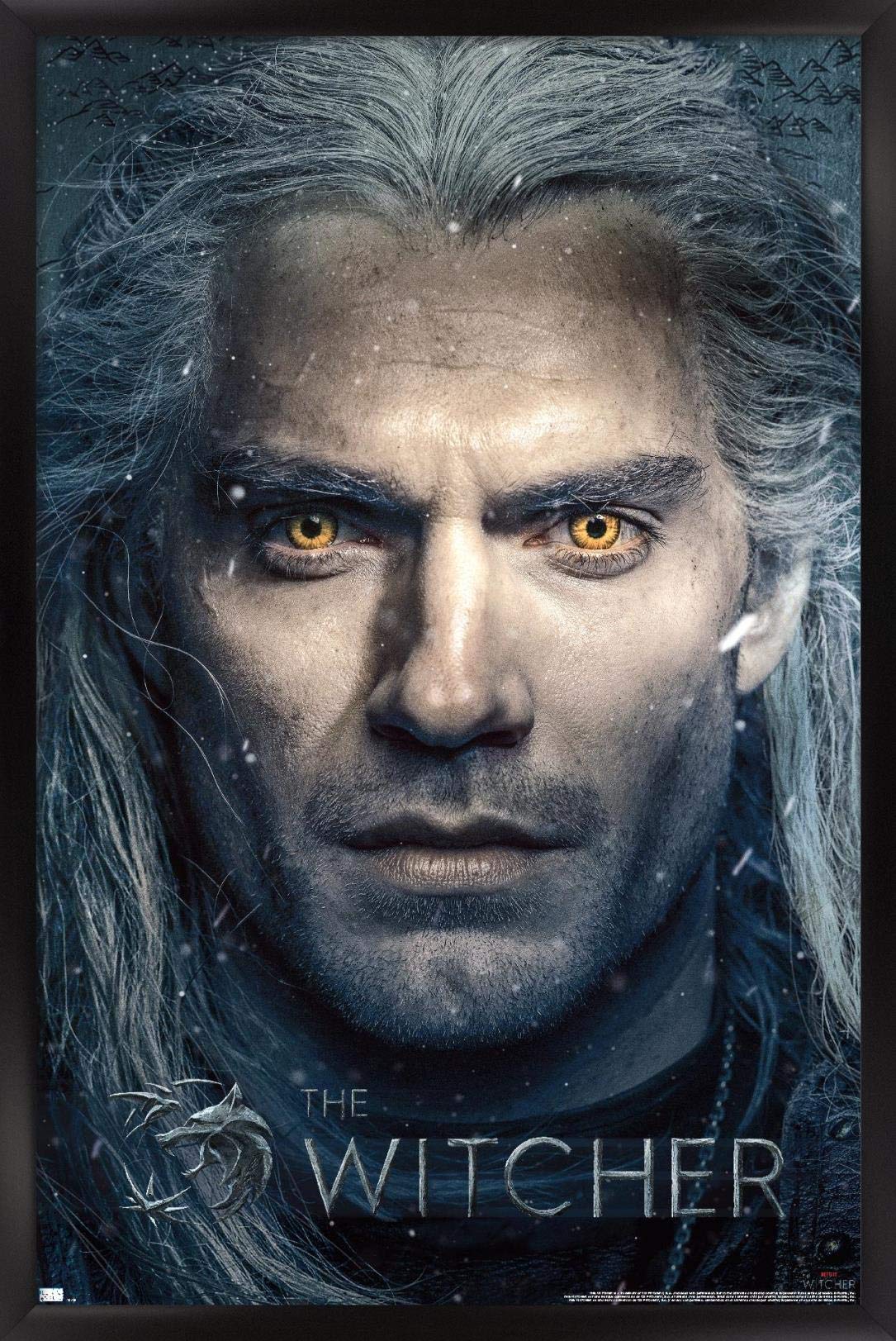 Trends International Netflix The Witcher - Closeup Wall Poster, 14.725'' X 22.375'', Black Framed Version