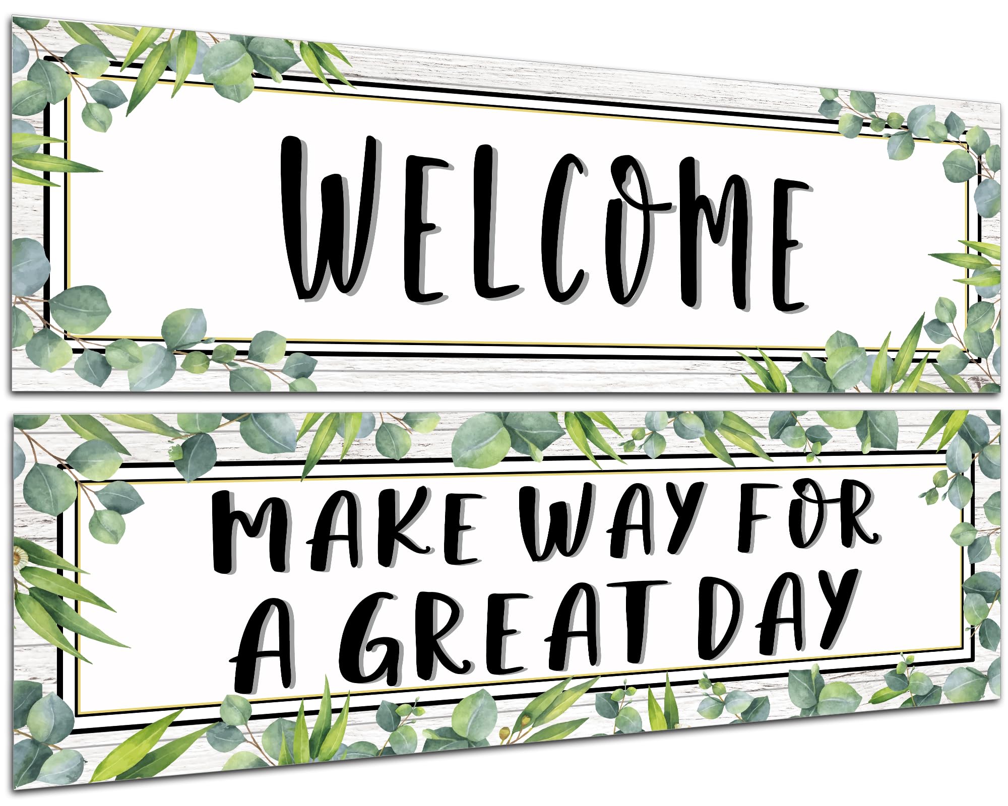 Qoubai Eucalyptus Classroom Welcome Banner And Poster For Teachers Greenery Motivational And Inspirational Banner Decor For Pres