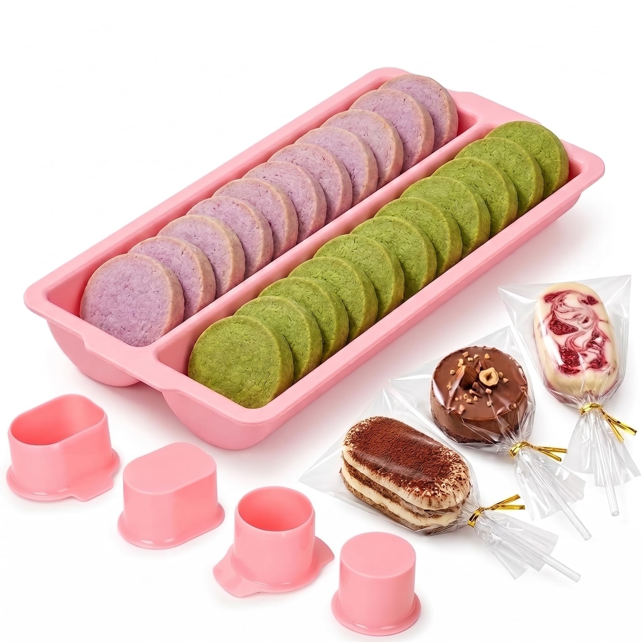 Cake Pop Mold Set with Tray, Pusher and Large Capacity TwoRow ABS Tray