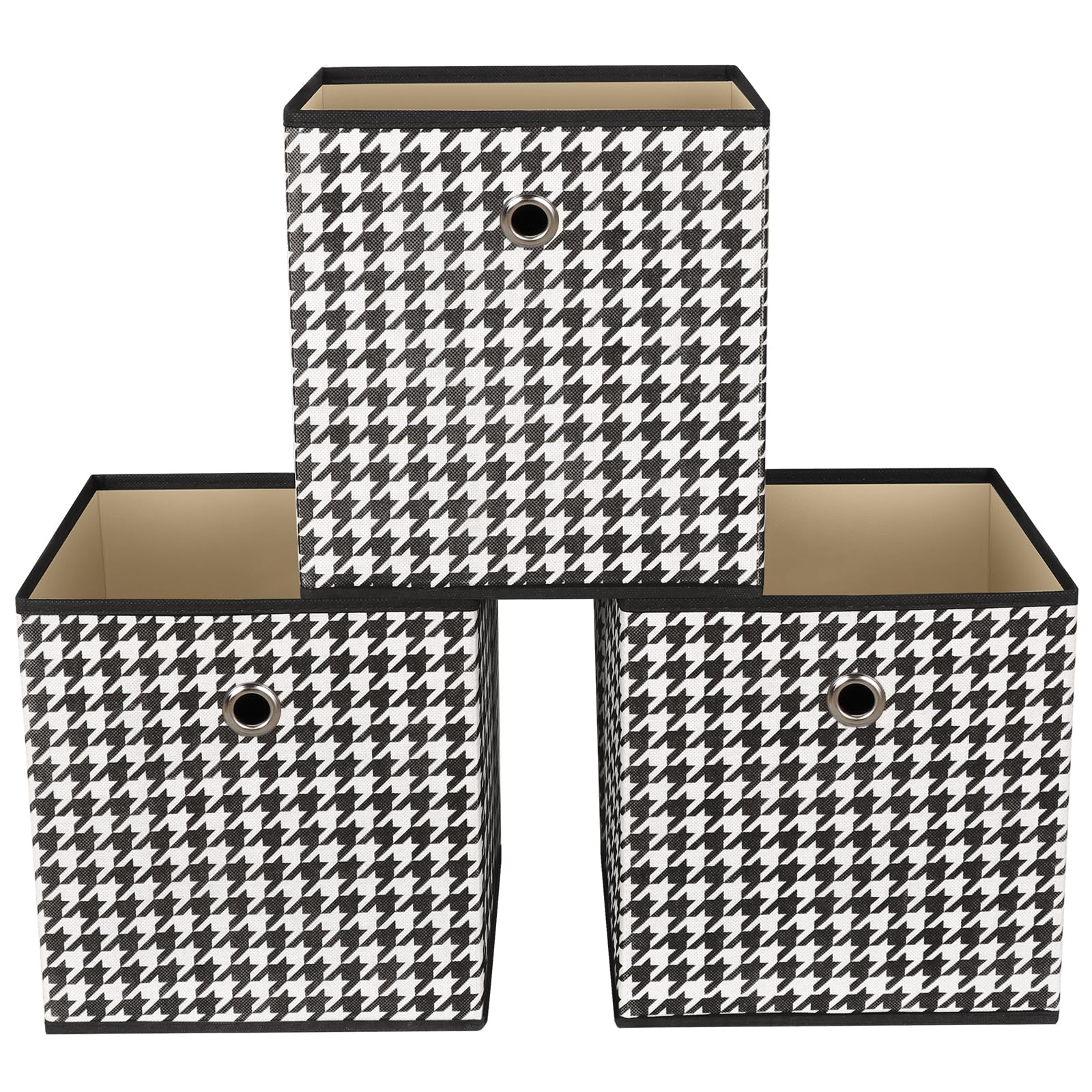 NieEnjoy Foldable Storage Cubes Bins,11 Inch Cloth Storage Cube Fabric Storage Box Cubes Organizer Baskets with Dual Handles for