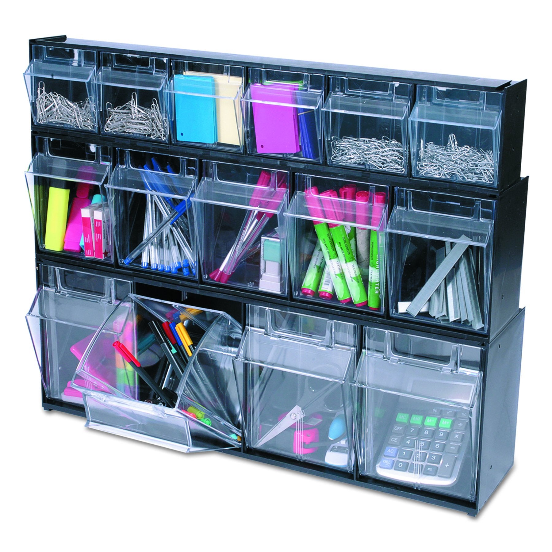 Def Wholesale Case Of 5 - Deflect-O Interlocking Tilt Bin Storage Systems-Interlocking Tilt Bin Sys.,5 Bins,23-5/8''X5-1/4 X6-1/
