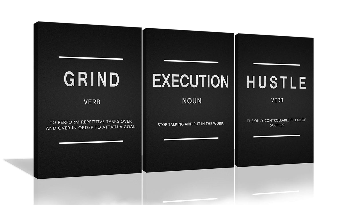 Large Success Quote Inspirational Wall Art Motivational Grind Hustle Execution Painting Entrepreneur Office Posters Prints Canva