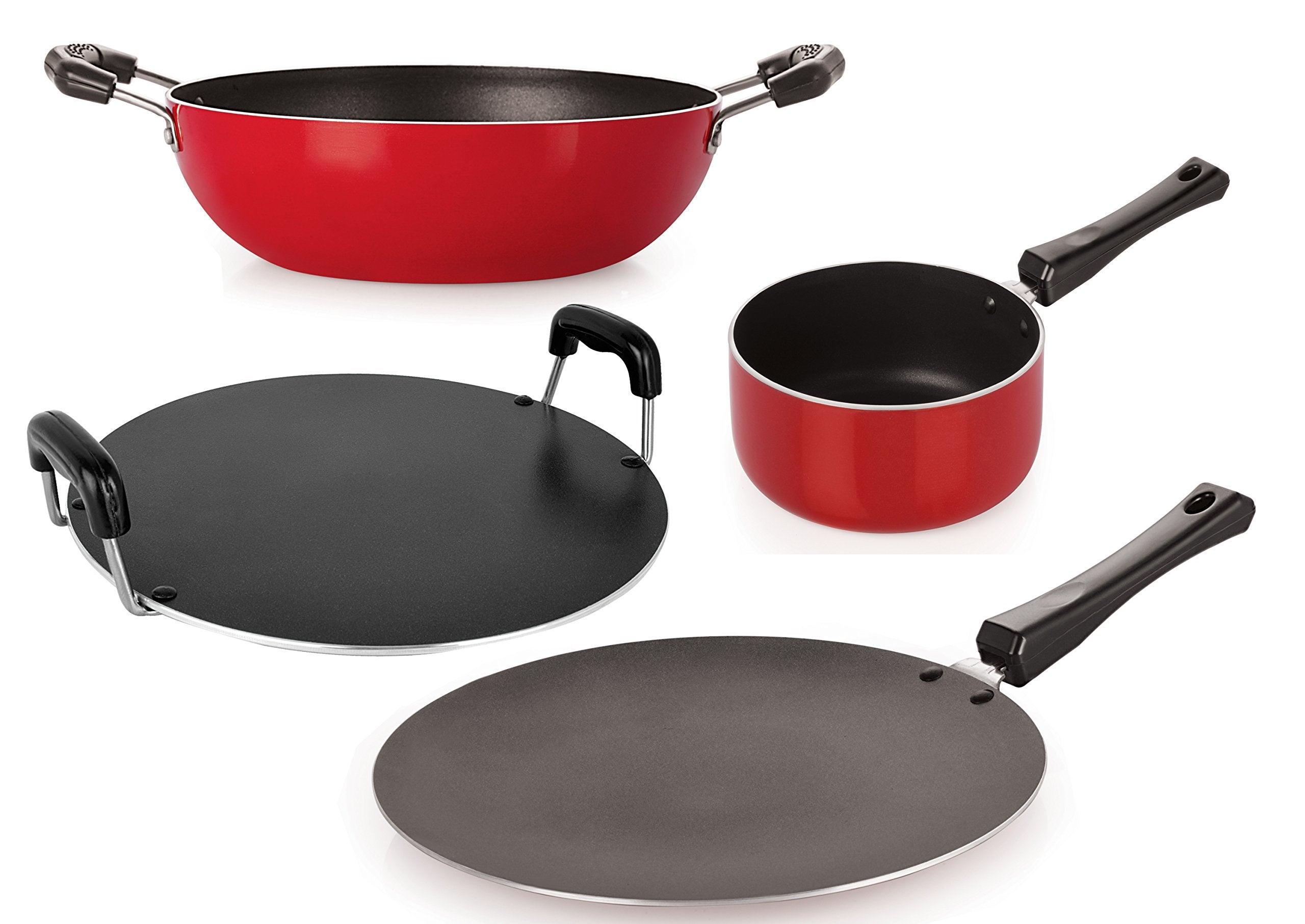 Nirlon 2 Way NonStick Aluminium Cookware Combo Utencil Gift Set, 4 Piece