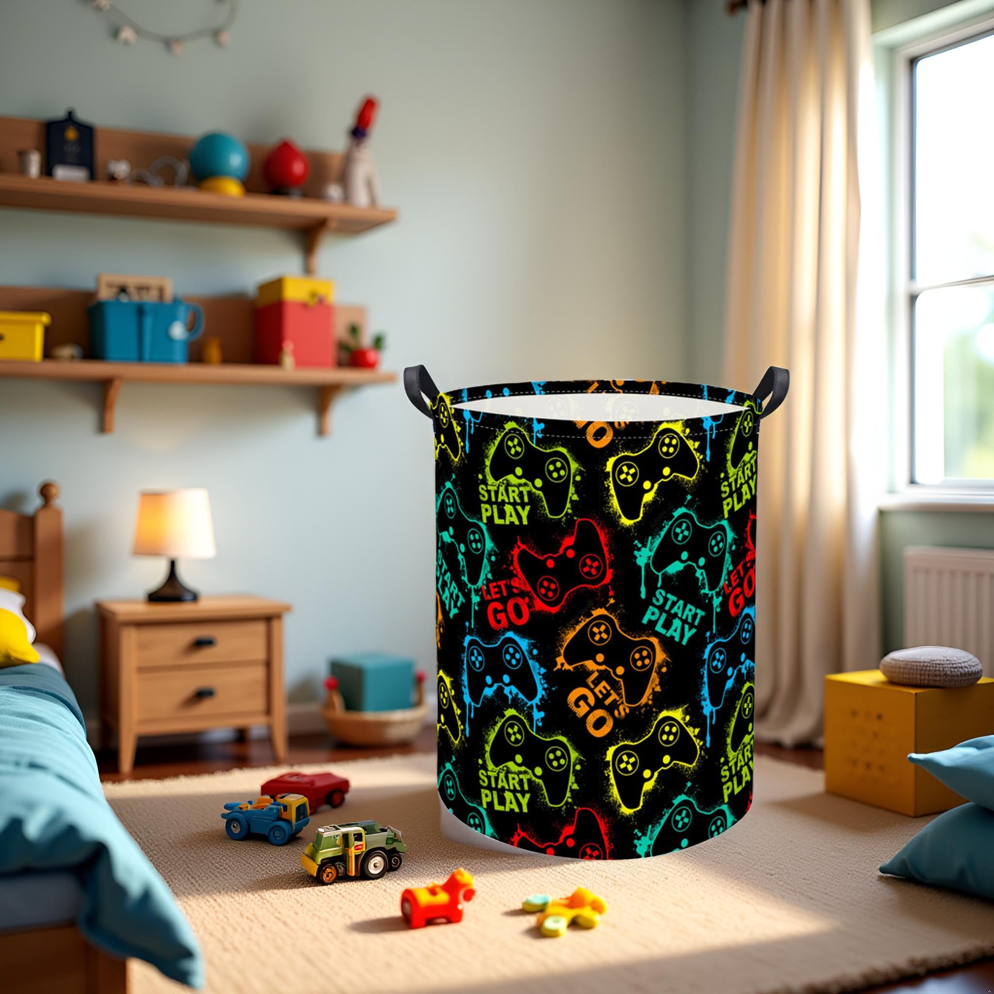 Tibaolover Kids Laundry Basket Baby Hamper Toy Storage Bin For Boys Room Decor Baby Nursery Hamper Gift Baskets For Bedroom Bath