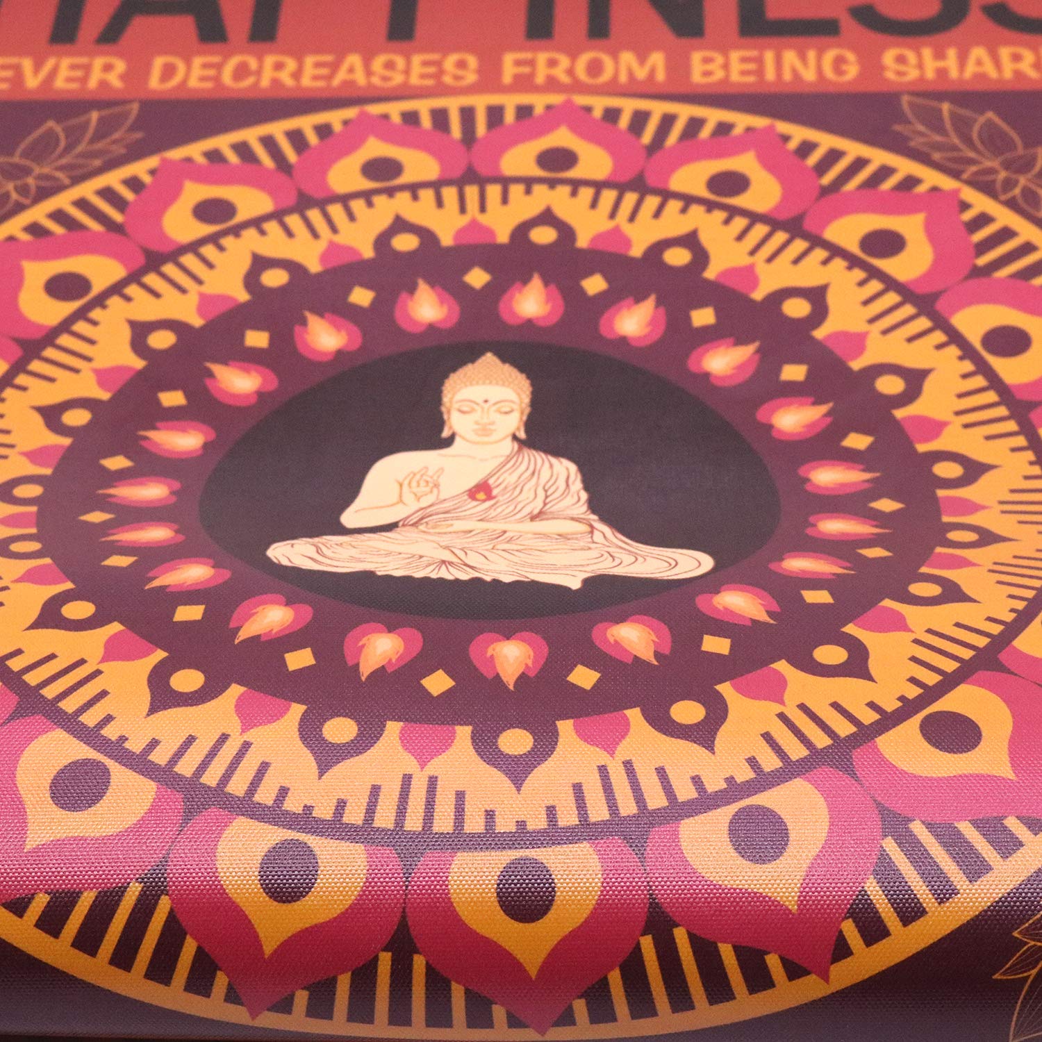 Buddha Lucky Happy Wall Art Zen Decor Printed On Canvas With Scroll Wood Frame Hanger Poster Quote Motivational Home Decor Hangi