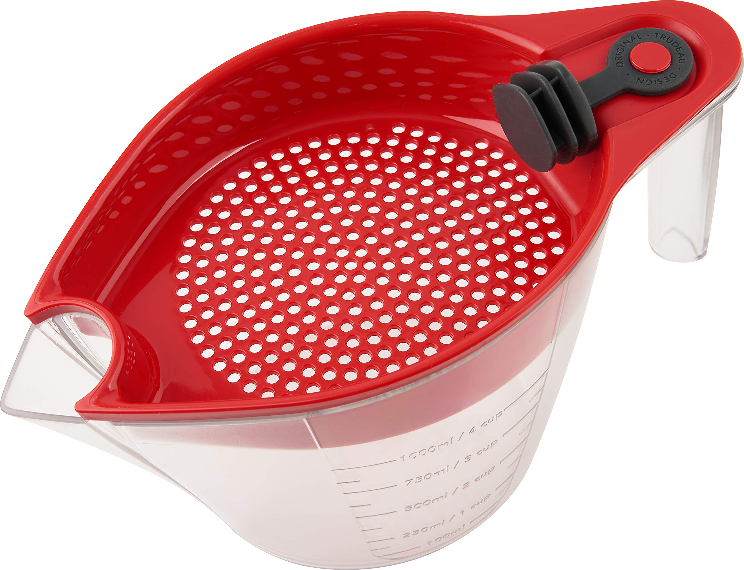 Trudeau Gravy Fat Separator - 4 Cup, Red and Clear, Model 05117231