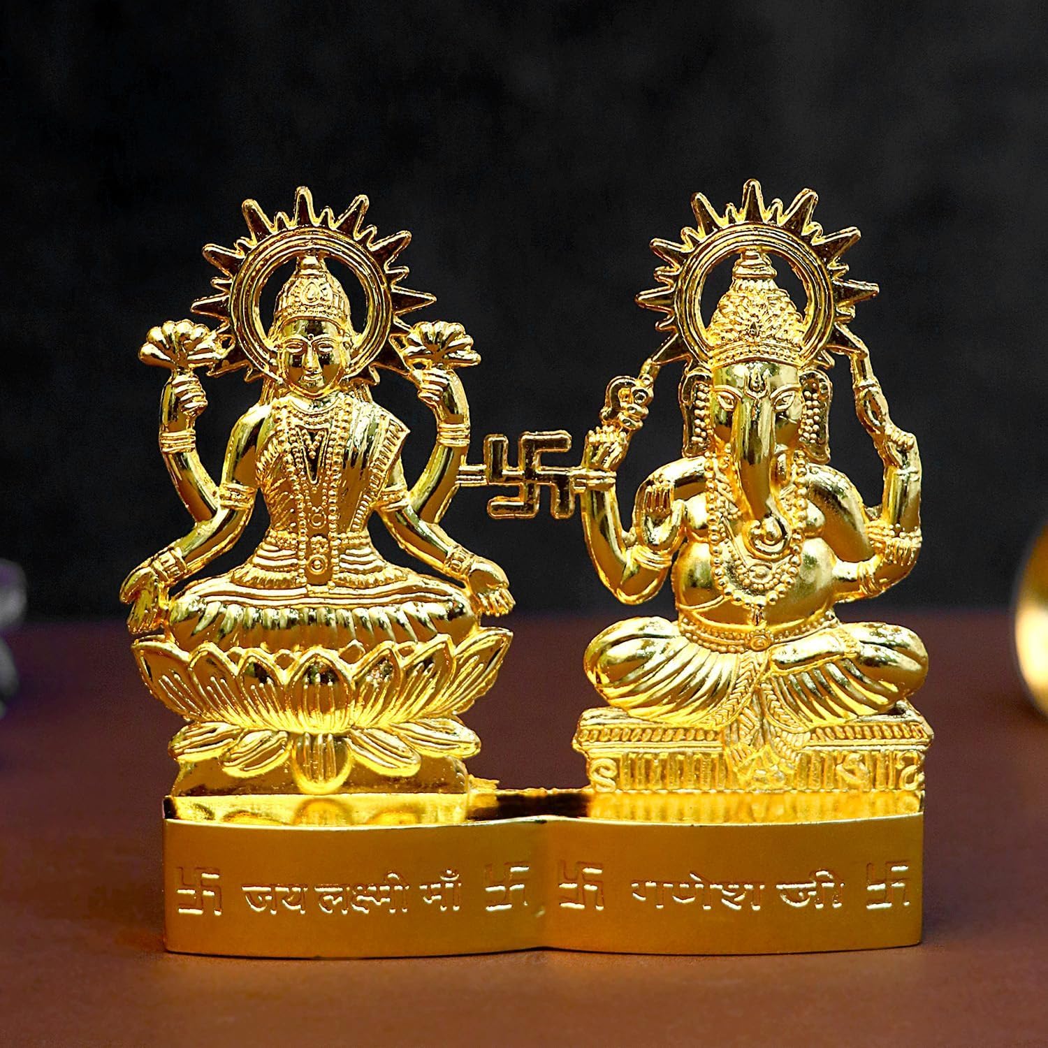 Ani Divine Elegant Metal Laxmi Ganesh Idol Murti For Diwali, Home Puja, Blessings, Prosperity