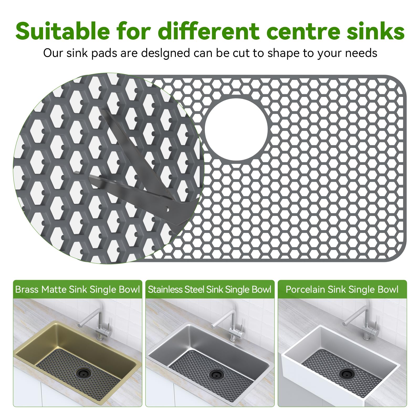 Silicone Sink Mat Toovem Kitchen Sink Mats 26''X14'' Sink Protectors For Kitchen Sink With Heat Resistant Flexible Stable For Bo