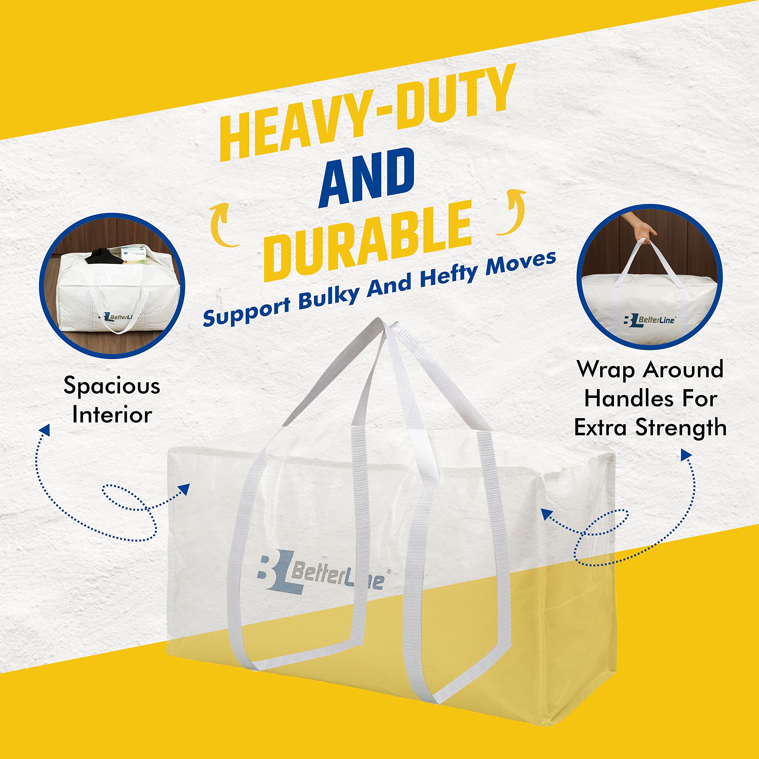 Heavy Duty Moving And Storage Bag - 29''X13''X15'' Inches Tote With Reinforced Handles - Holds Up To 65 Lbs. - Tear And Water Re