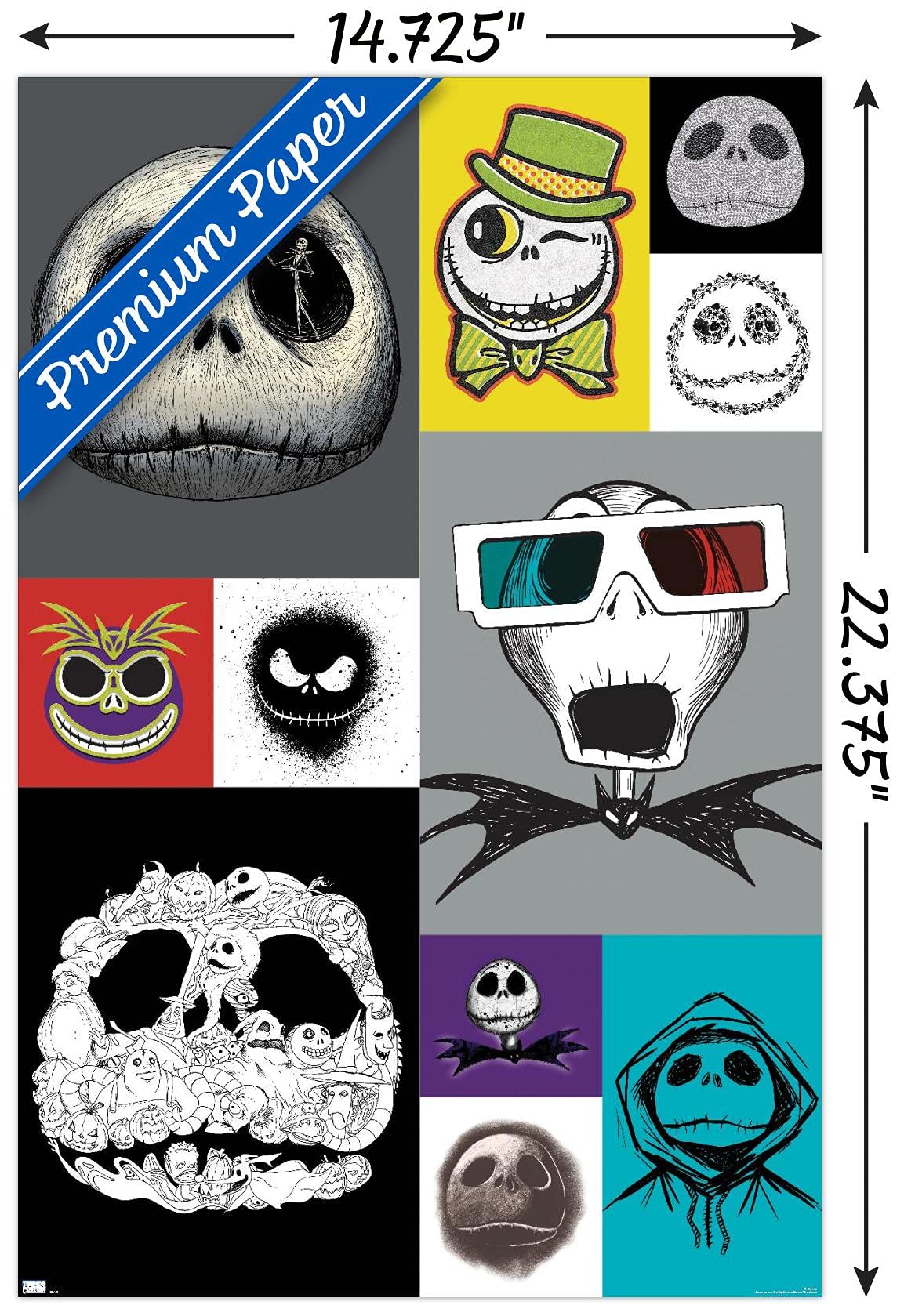 Trends International Disney Tim Burton'S The Nightmare Before Christmas - Jack Grid Wall Poster, 14.72'' X 22.37'', Premium Post