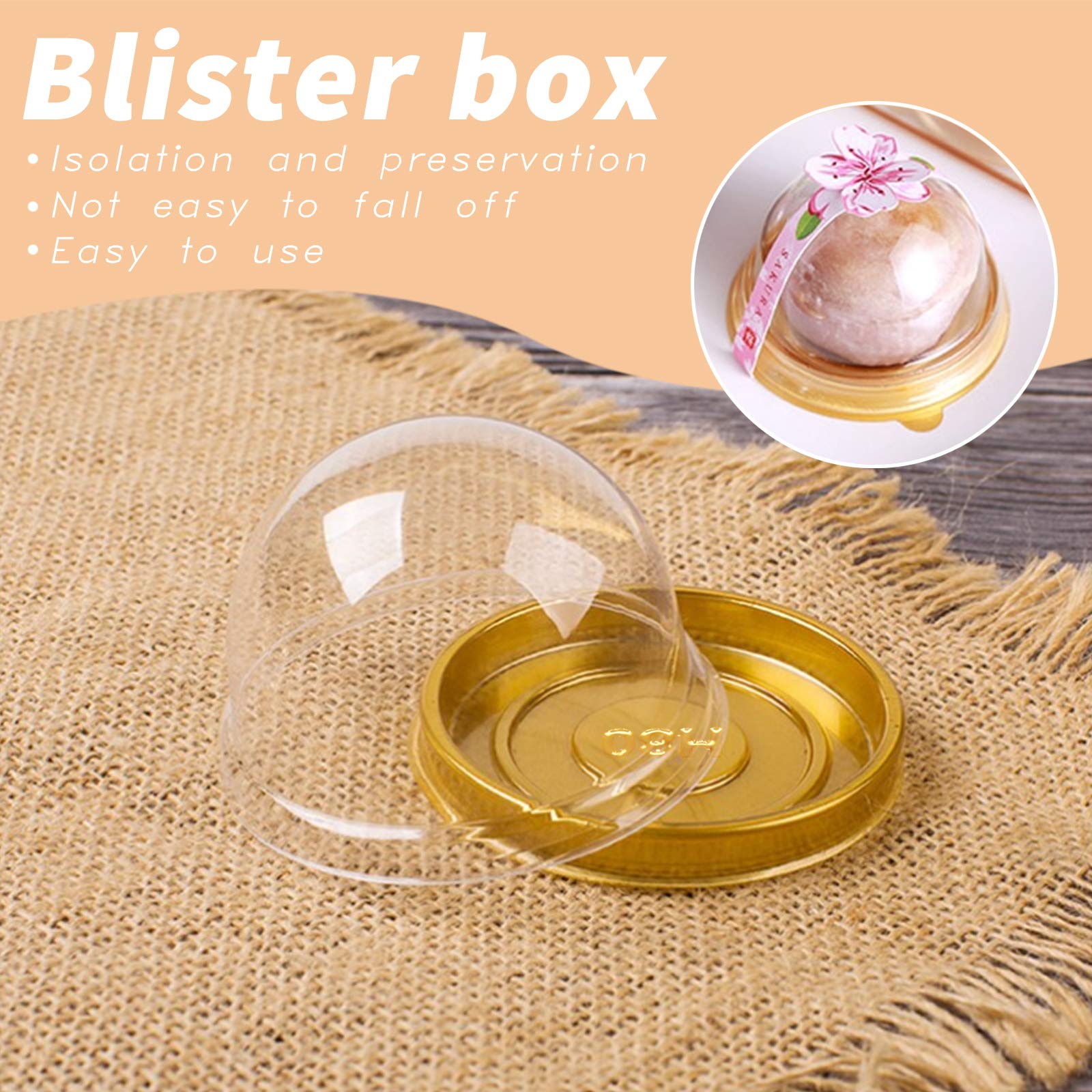Mr.Foam Clear Plastic Mini Cupcake Container,50 Pc Desk Pet Containers Mooncake Boxes Muffin Pod Dome Desk Pet Holders Individua