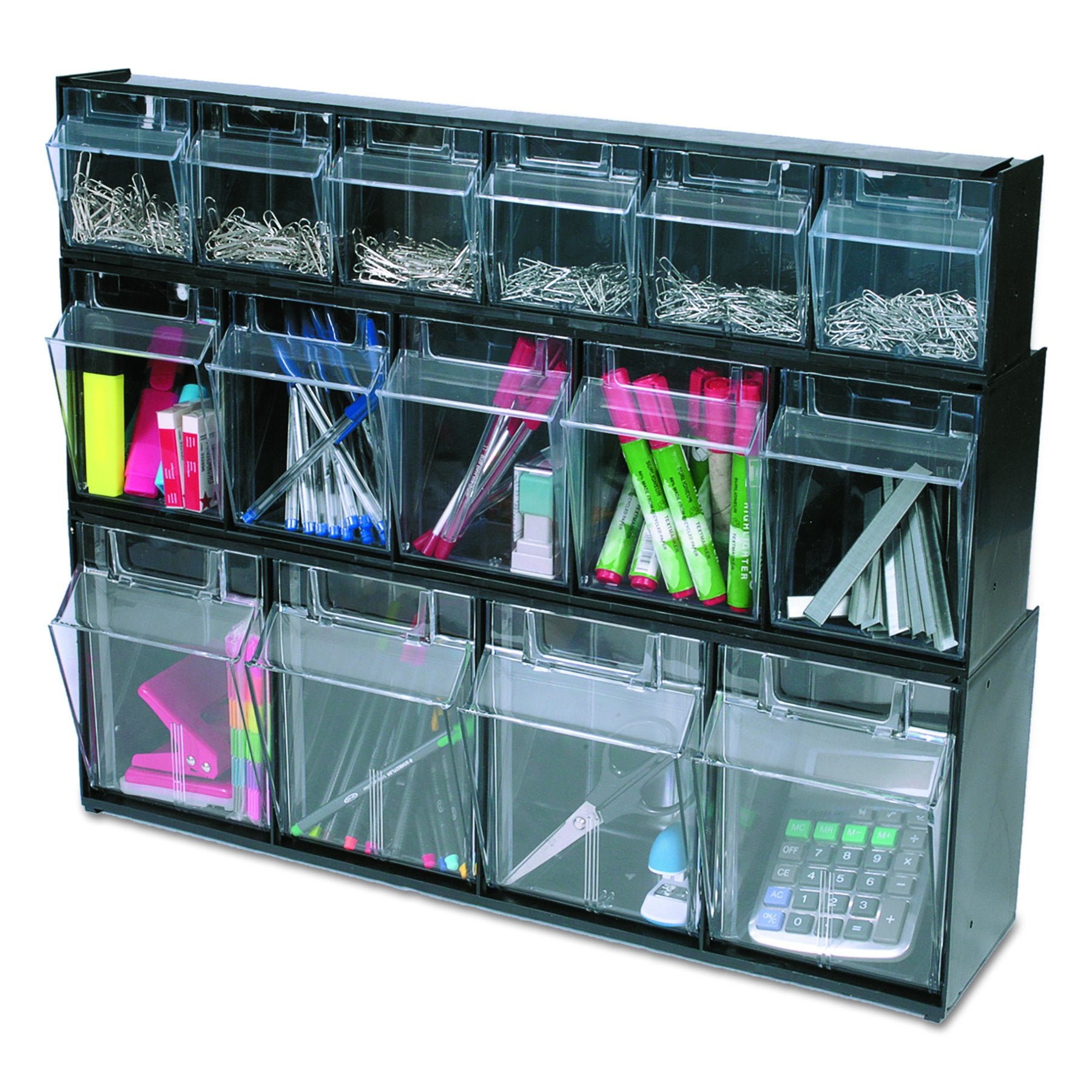 Def Wholesale Case Of 5 - Deflect-O Interlocking Tilt Bin Storage Systems-Interlocking Tilt Bin Sys.,5 Bins,23-5/8''X5-1/4 X6-1/