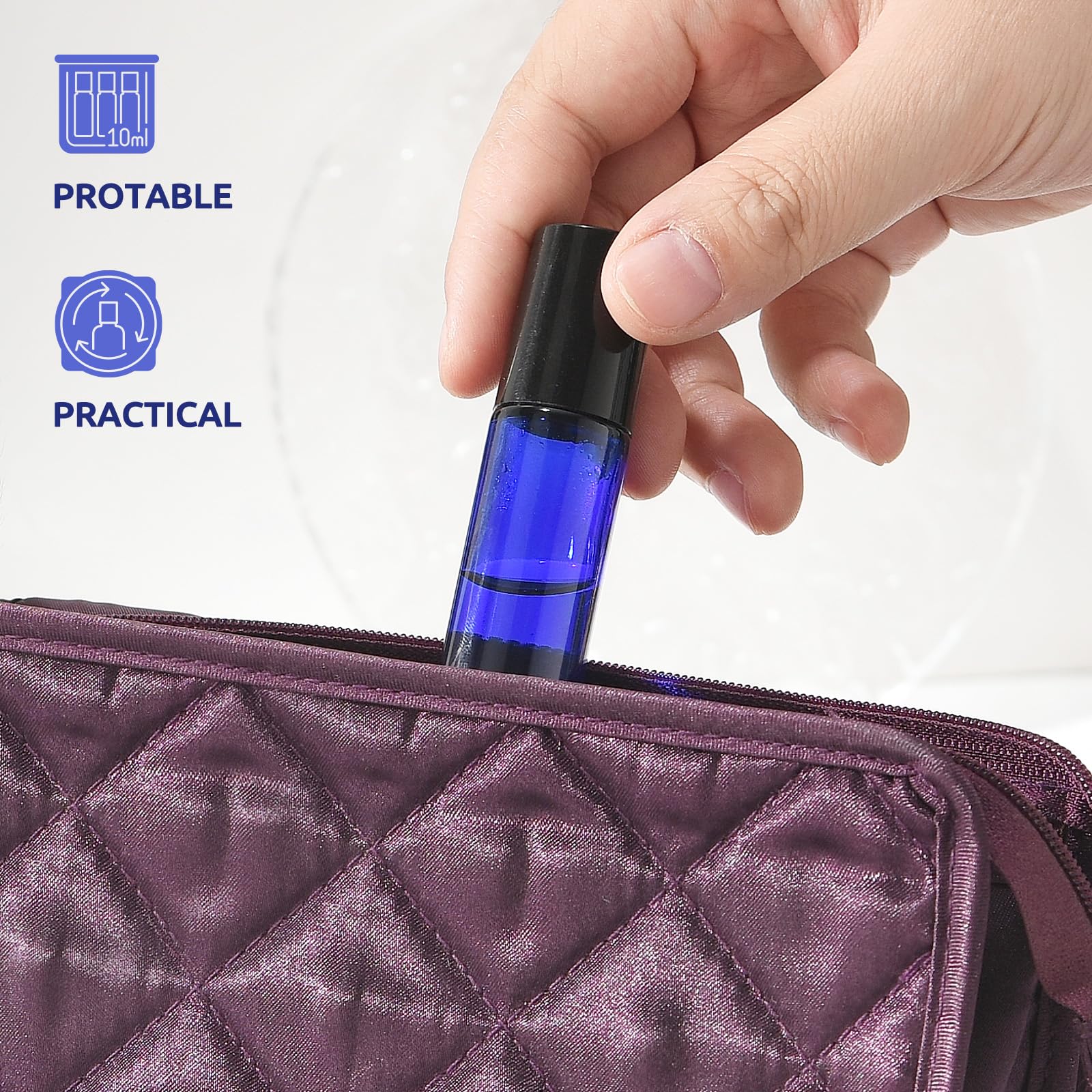 Bofessor Essential Oil Roller Bottles, 10Ml Glass Roll On Bottles With Stainless Steel Roller Ball, Opener, Pipettes, Funnel, St