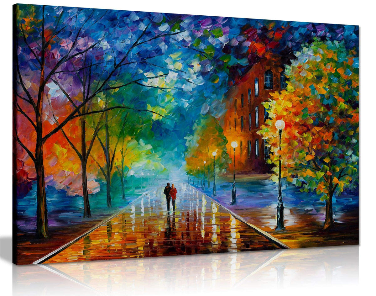 Freshness Of Cold By Leonid Afremov Canvas Wall Art Picture Print For Home Decor (24X16)