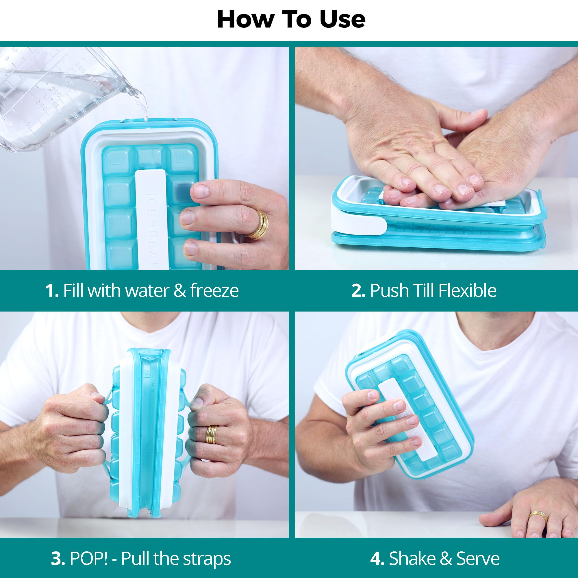 Icebreaker Pop - 4 In 1 - Dispenser - Maker - Bin - Ice Pack - Make And Serve Ice Without Ever Touching The Ice - The Sanitary S
