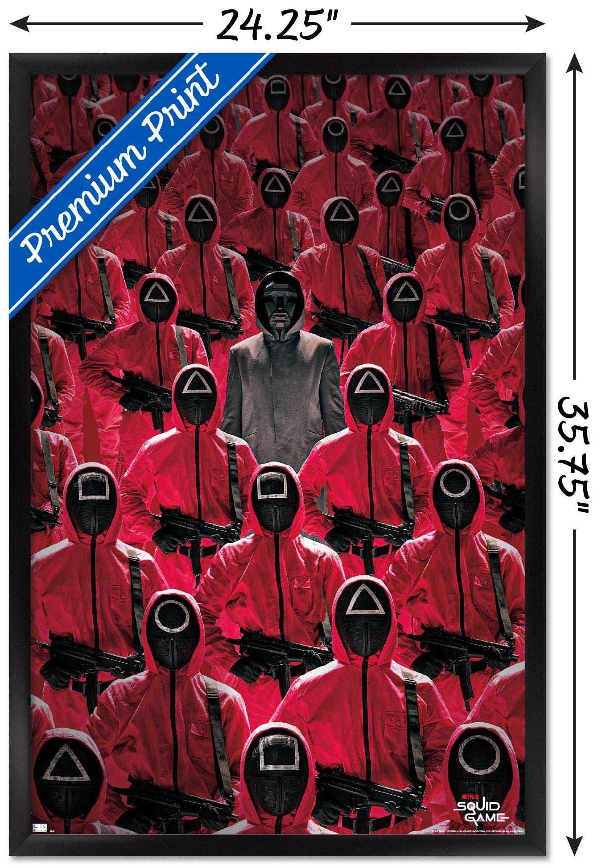 Trends International Netflix Squid Game - Key Art Wall Poster, 22.375'' X 34'', Black Framed Version